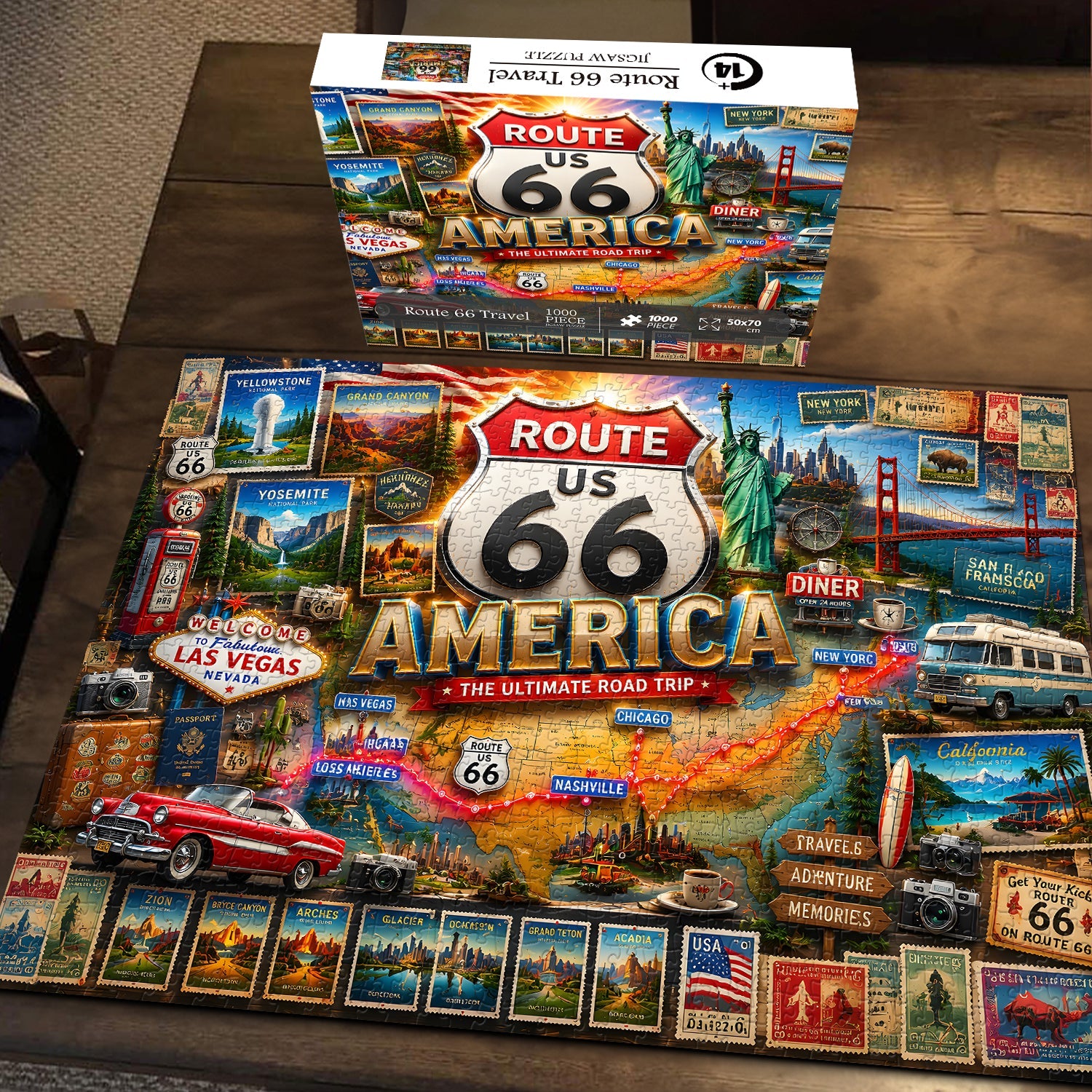 Route 66 Travel Jigsaw Puzzle 1000 Pieces