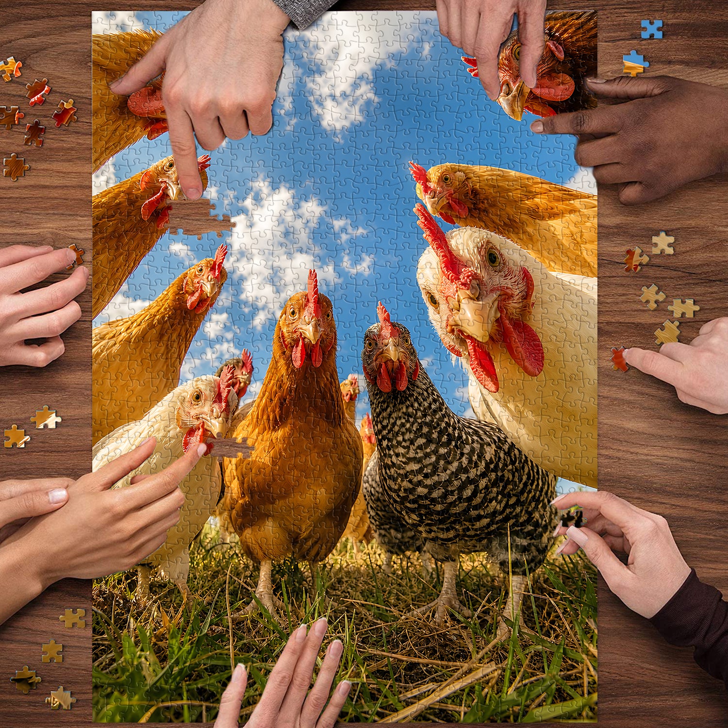 Curious Hen Crew Puzzle 1000 Teile