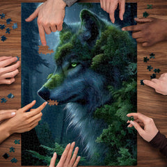 Mond Wolf Grove Puzzle 1000 Teile