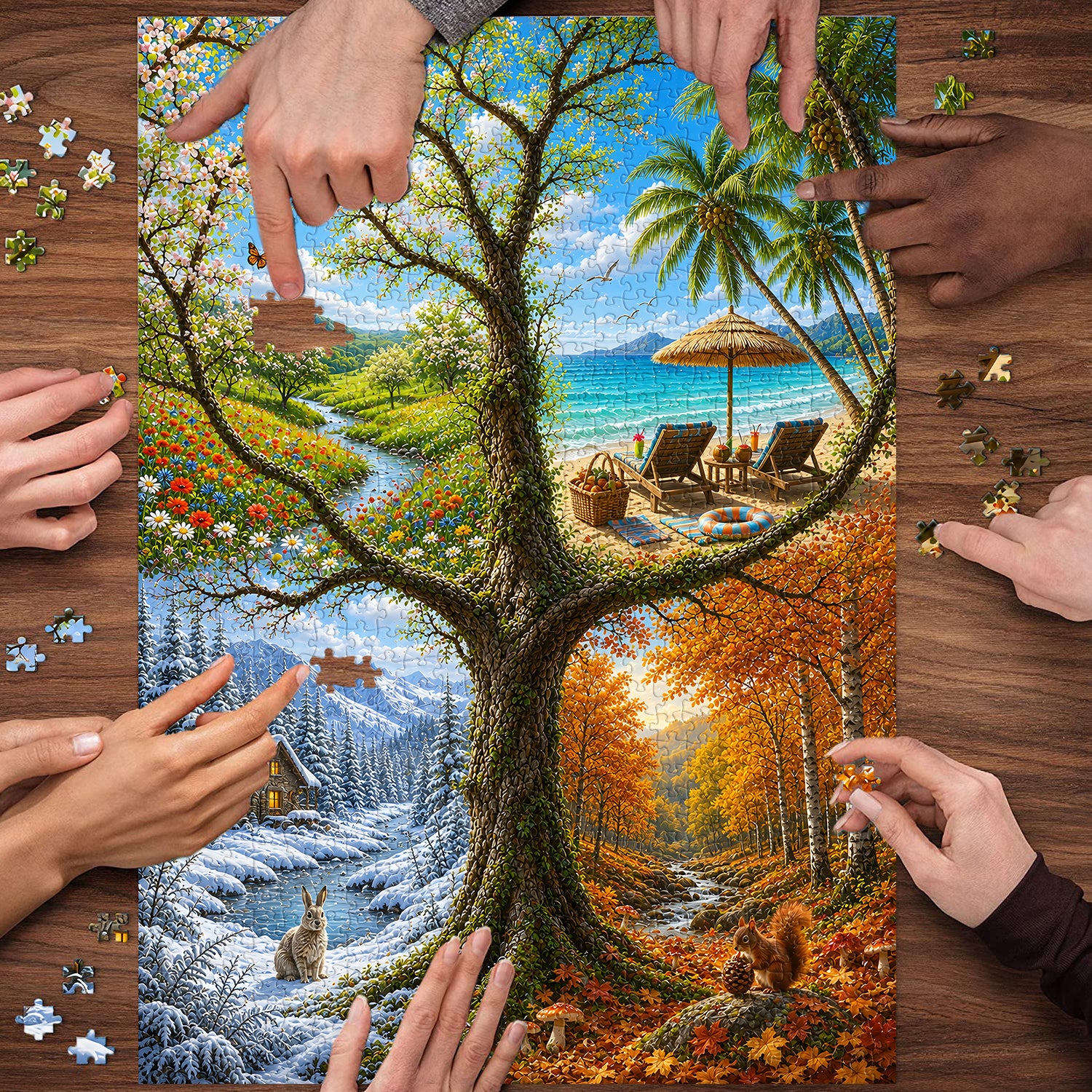 Seasons’ Tree Jigsaw Puzzle 1000 Pieces