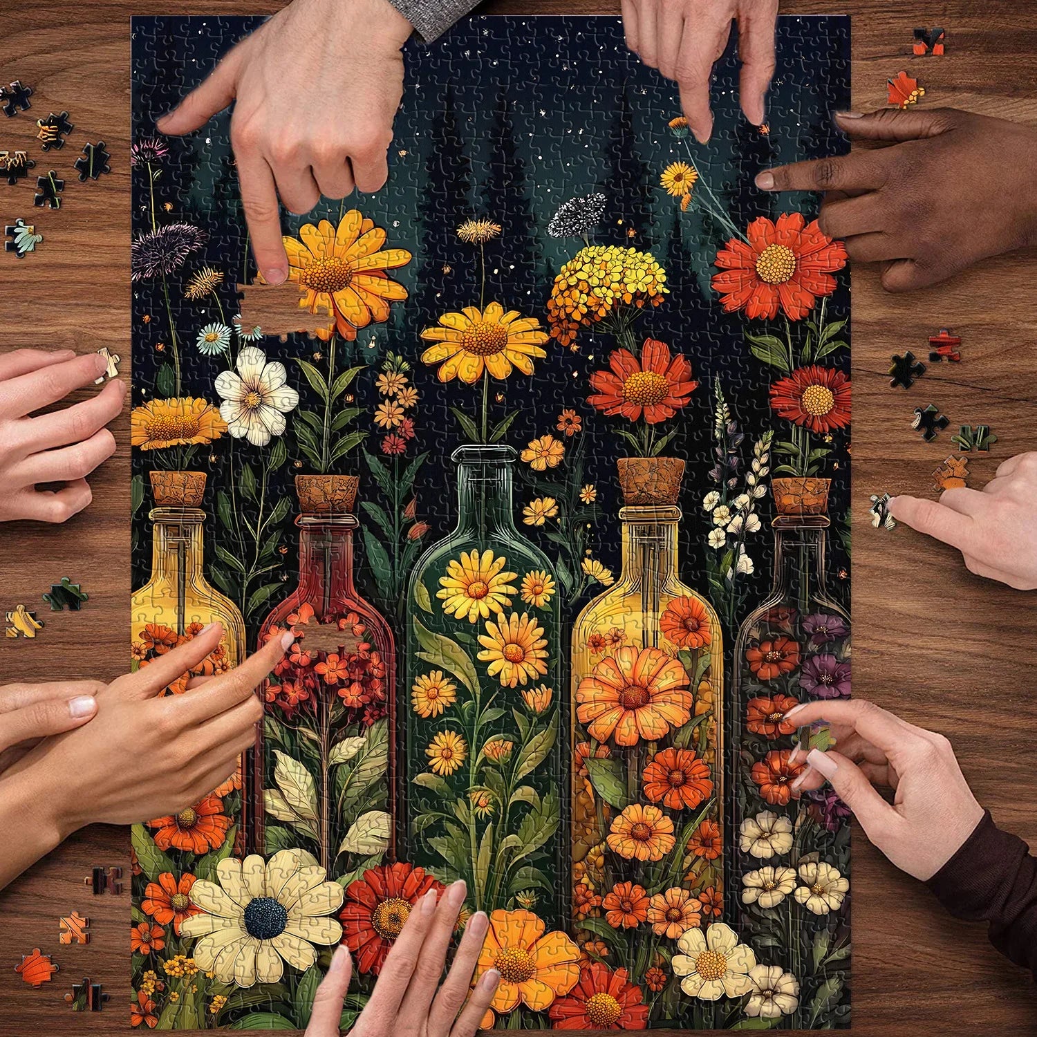 Puzzle de puzzle des fleurs en bouteille 1000 pièces