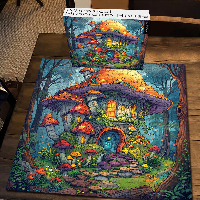 Whimsical Mushroom House Jigsaw Puzzle 1000 Pieces