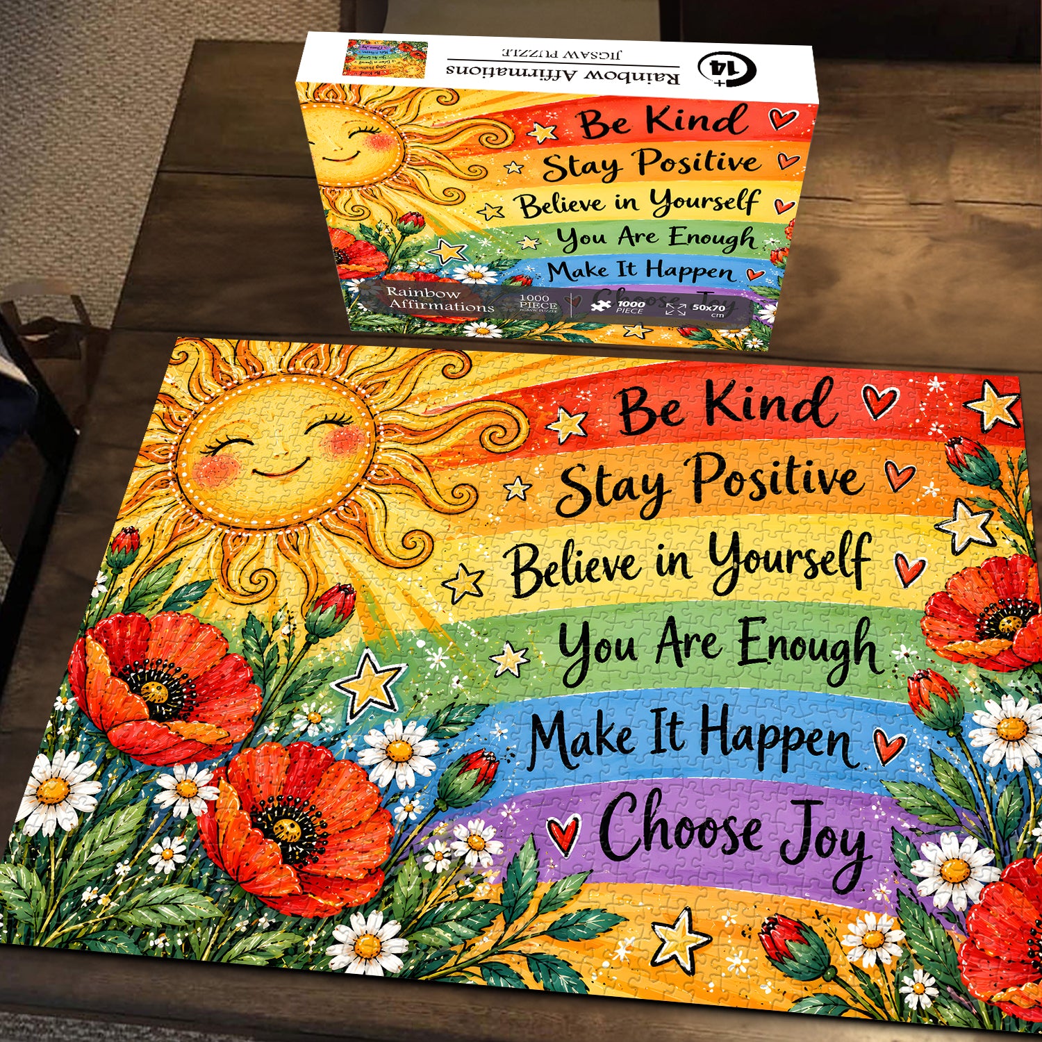 Rainbow Affirmations Jigsaw Puzzle 1000 Pieces