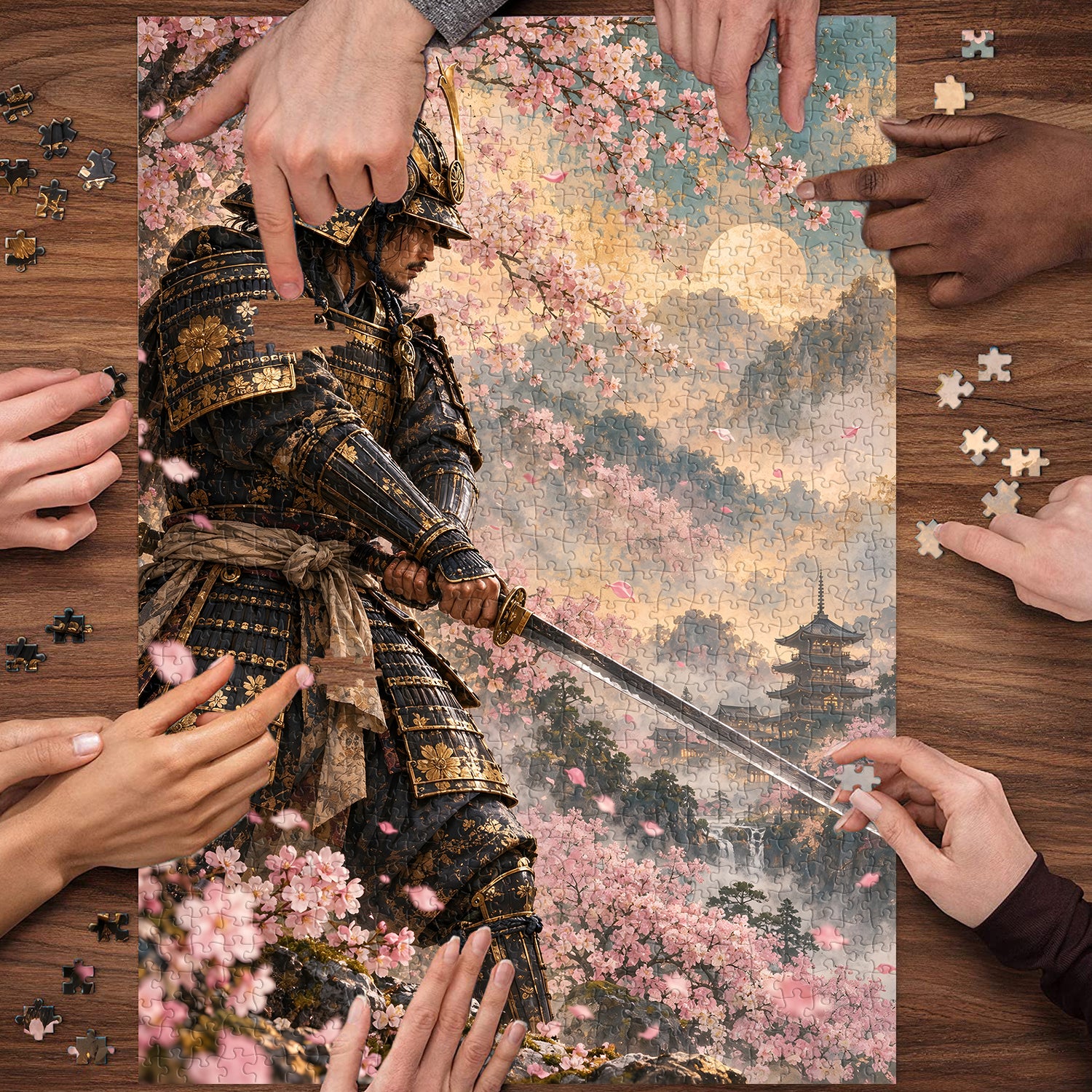 Cherry Blossom Samurai Jigsaw Puzzle 1000 Pieces