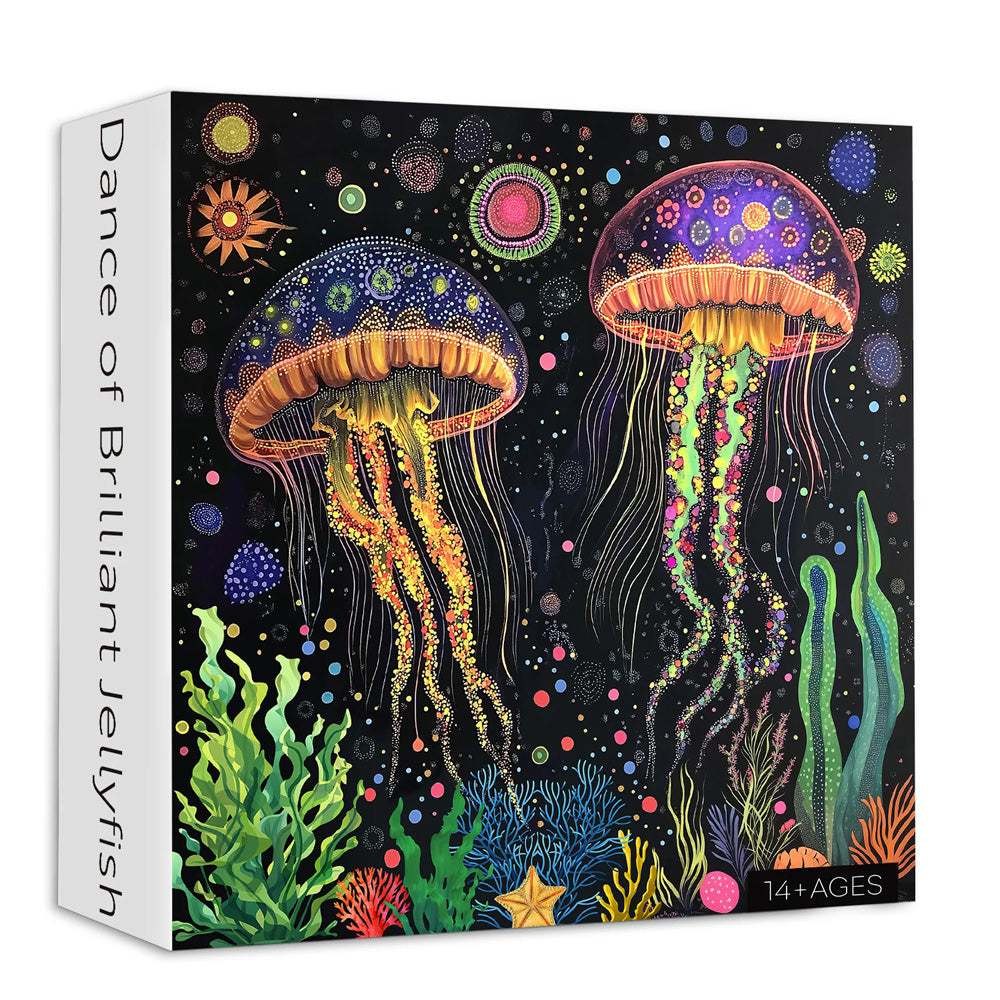 Dance of Brilliant Jellyfish Jigsaw Puzzle 1000 Pieces