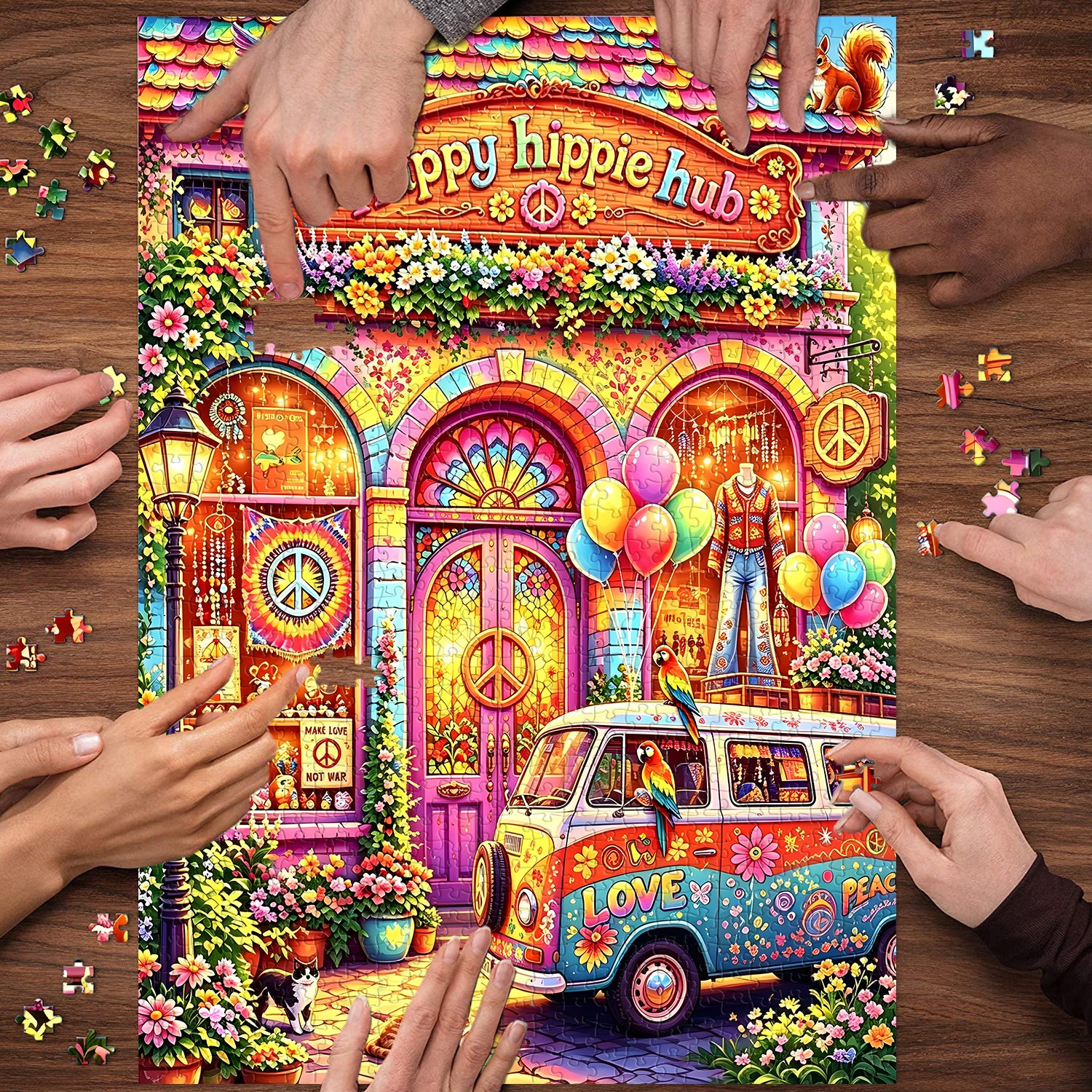 Happy Hippie Hub Jigsaw Puzzle 1000 Pieces