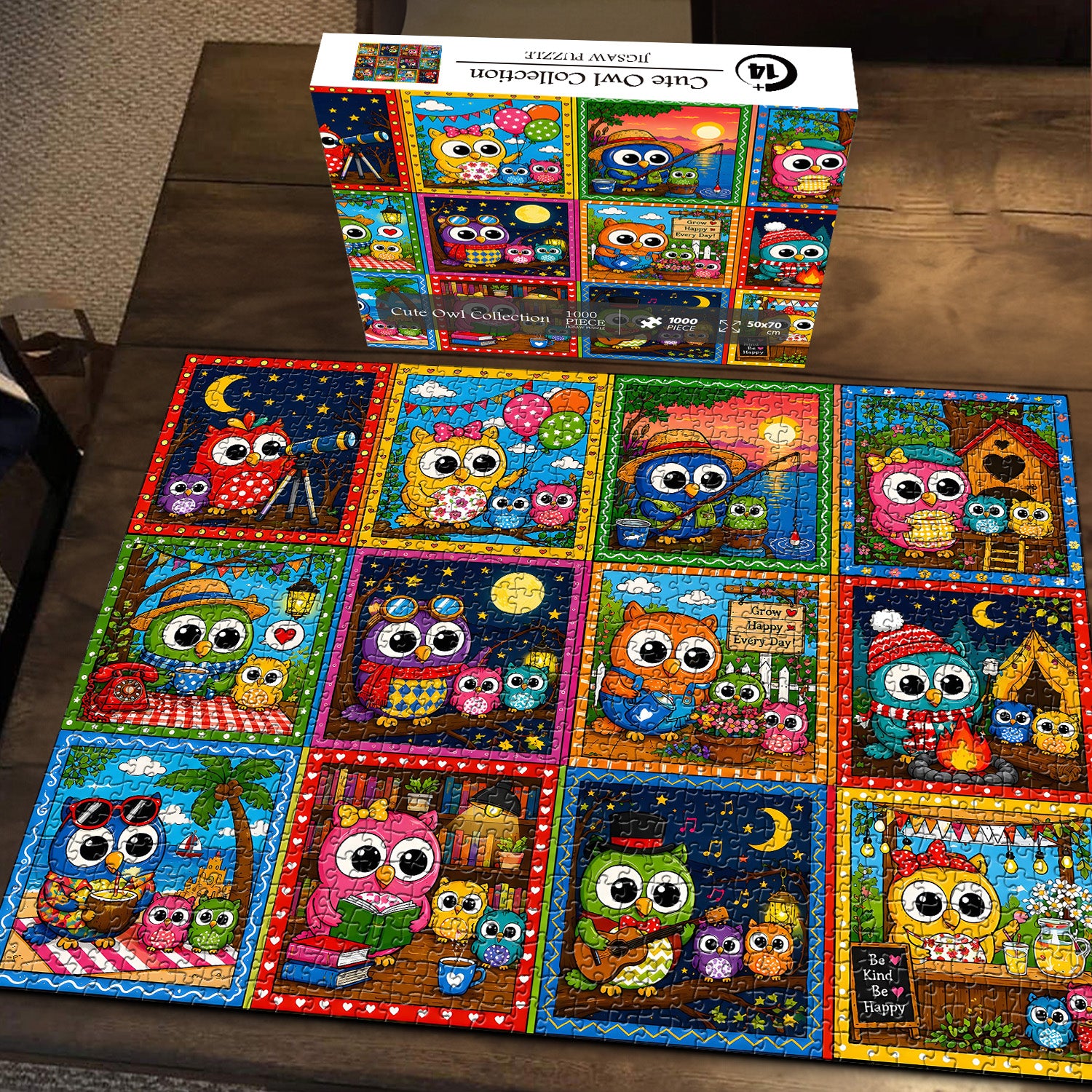 Niedliche Eulen-Kollektion, 1000-teiliges Puzzle