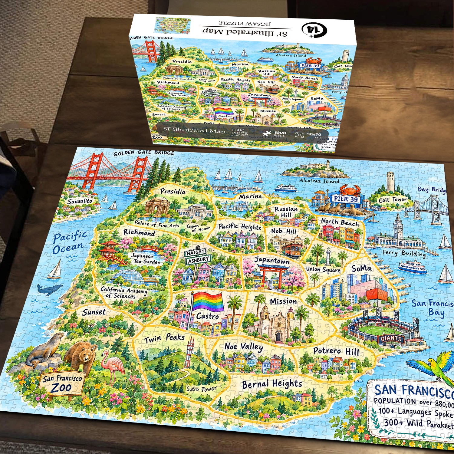 SF Illustrated Map Jigsaw Puzzle 1000 Pieces