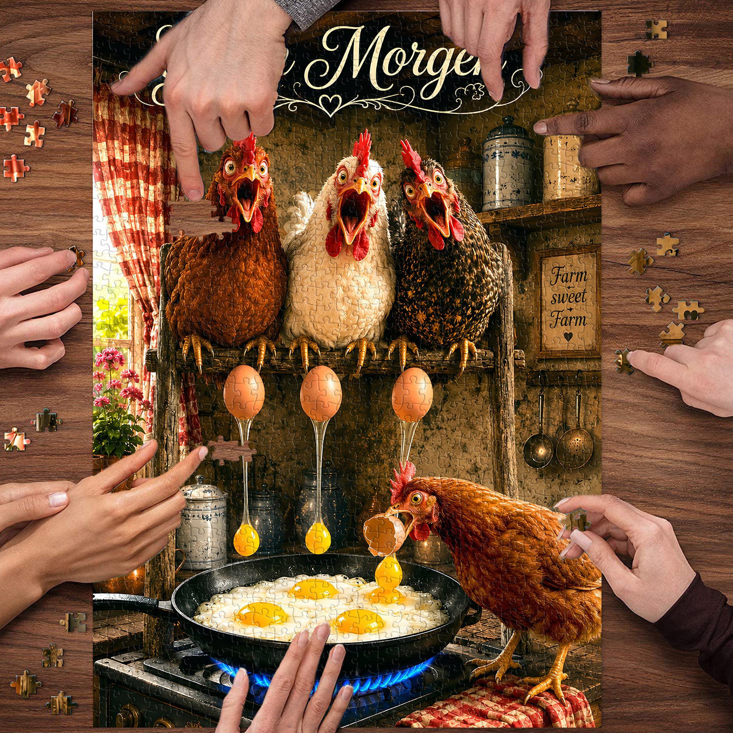 Puzzle Mattina di Gallina 1000 Pezzi