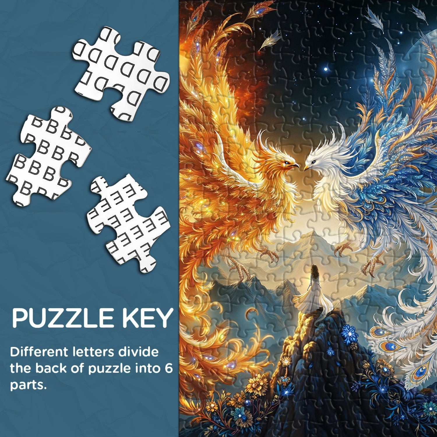 Puzzle Soleil Lune Phénix 1000 pièces