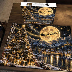 Moonlit Christmas Village Jigsaw Puzzle 1000 Piece