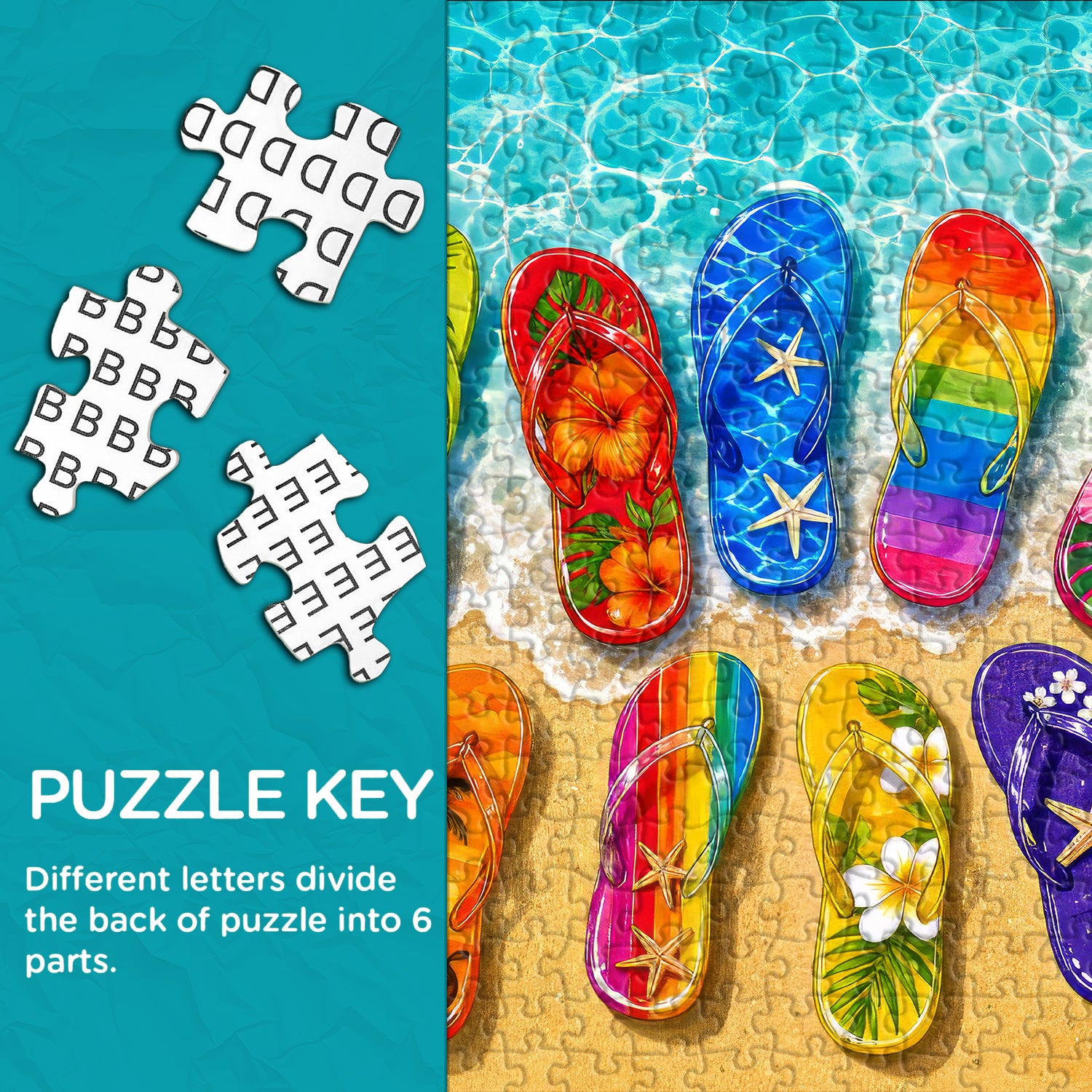 Buntes Sommer-Flip-Flops-Puzzle 1000 Teile
