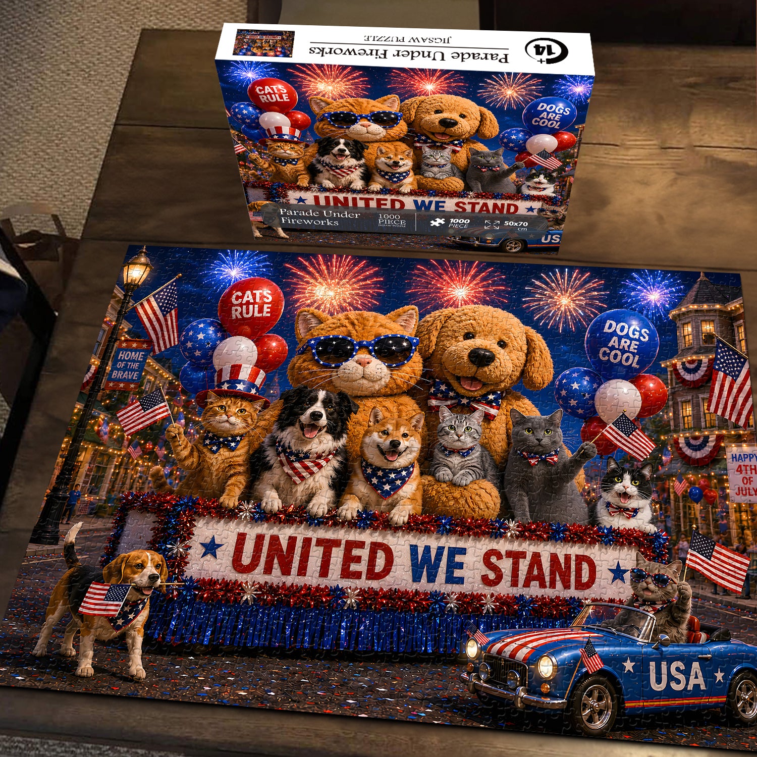 Parade Under Fireworks Jigsaw Puzzle 1000 Pieces