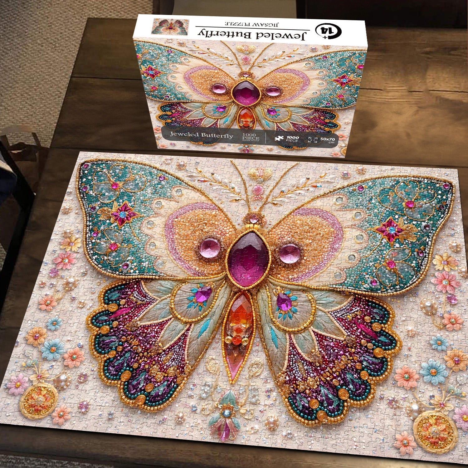 Puzzle con farfalla ingioiellata, 1000 pezzi