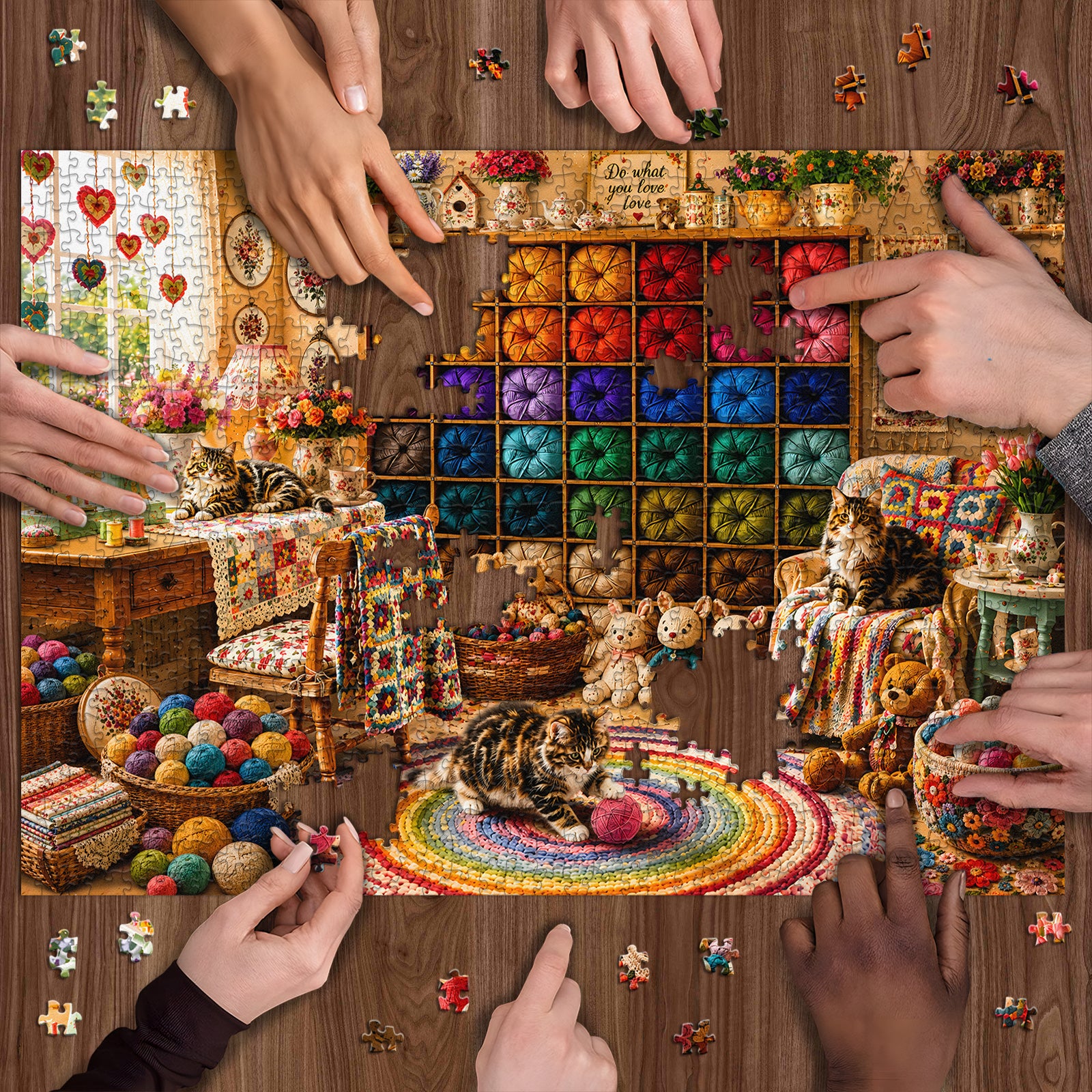Yarn & Cats Haven Jigsaw Puzzle 1000 Pieces