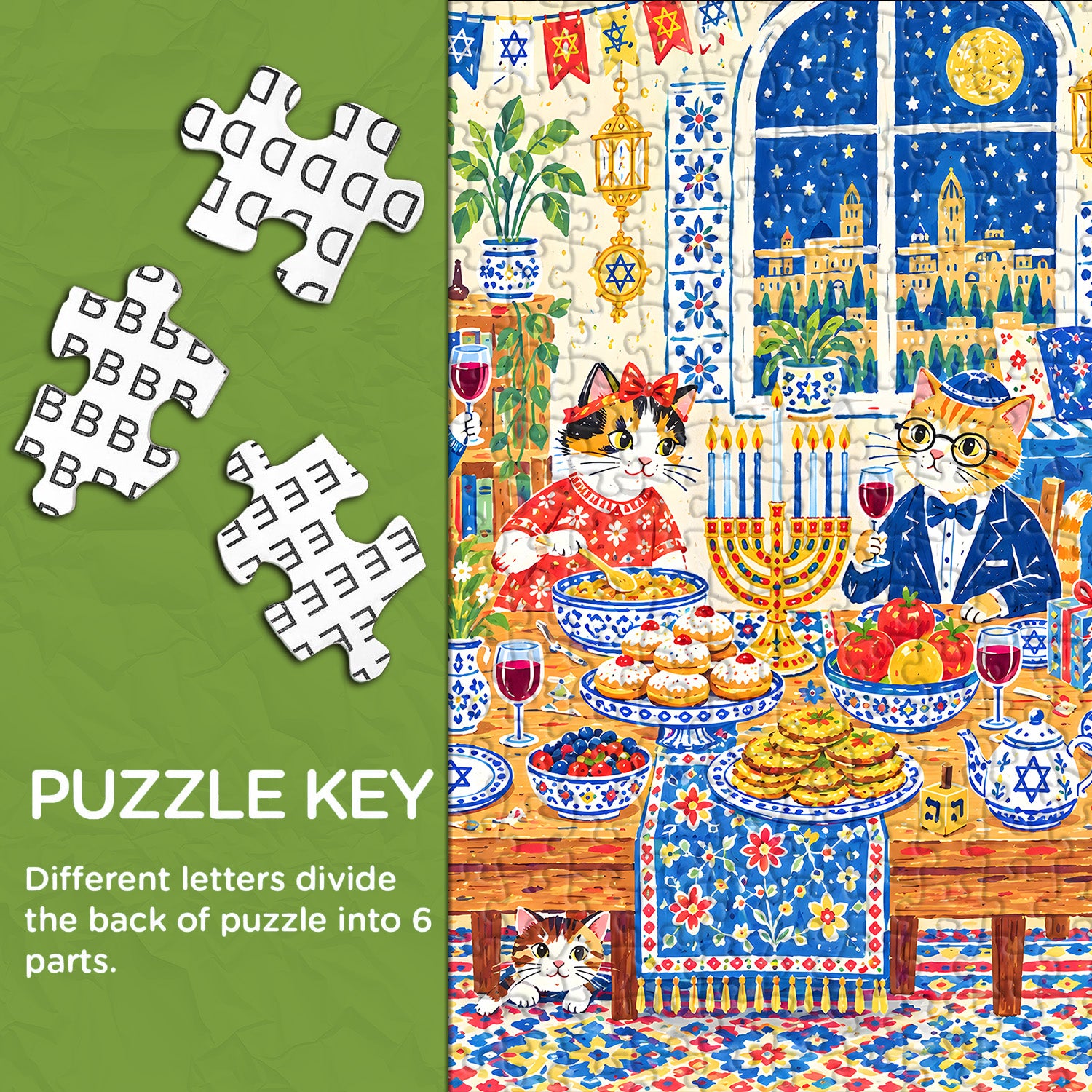 Purrs & Menorah Jigsaw Puzzle 1000 Pieces