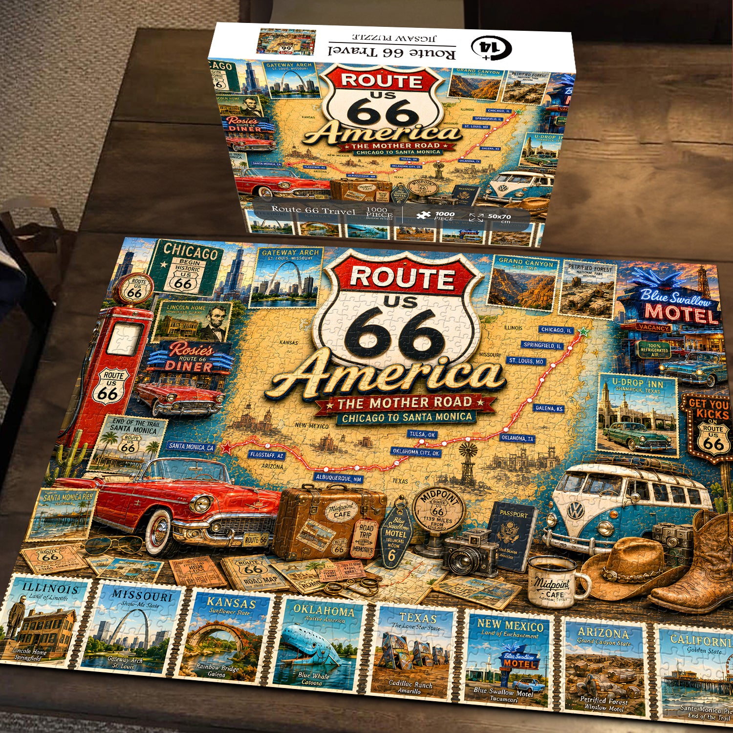 Route 66 Reisepuzzle 1000 Teile