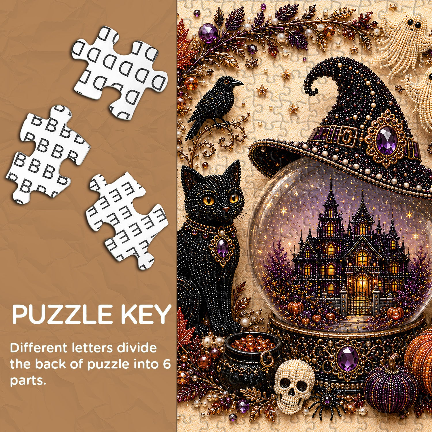 Halloween Beaded Wreath Jigsaw Puzzle 1000 Pieces