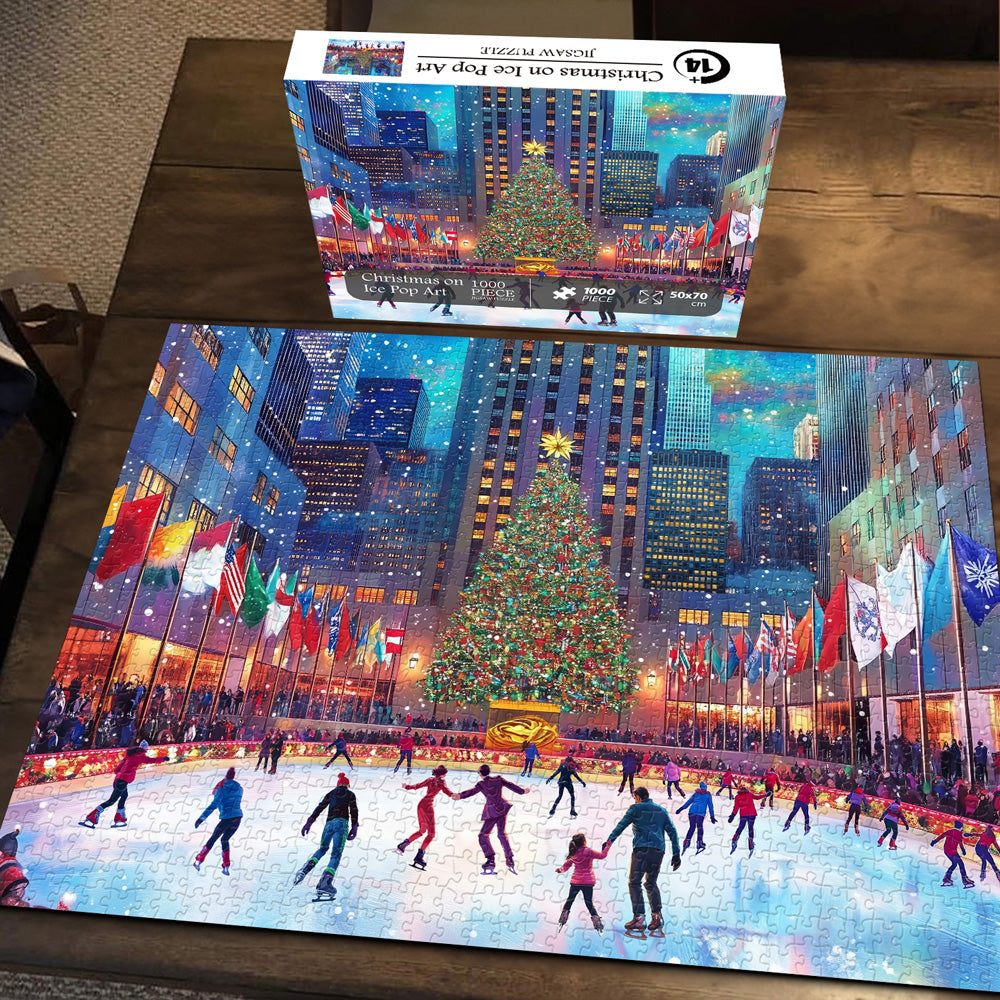 Christmas on Ice Pop Art Jigsaw Puzzle 1000 Pieces