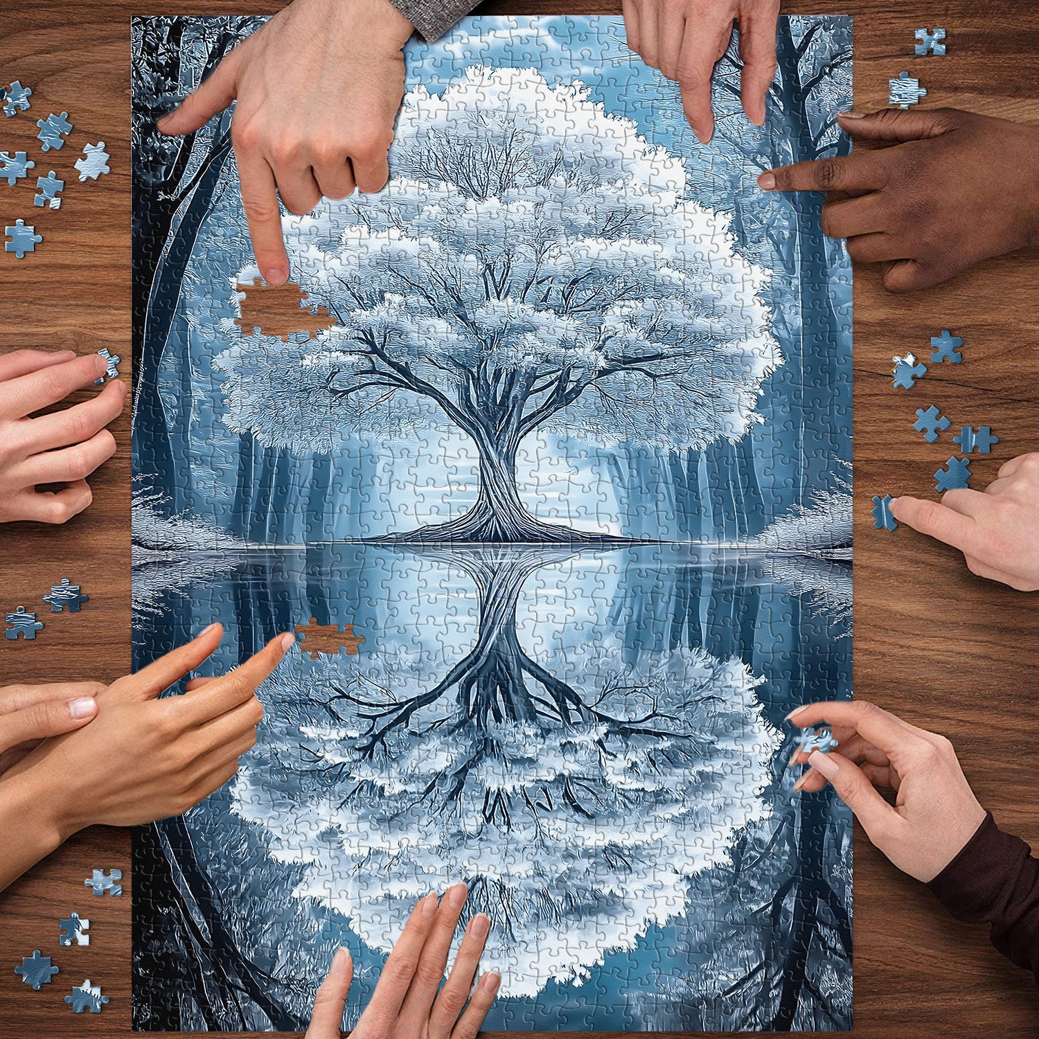 Albero di specchio puzzle puzzle 1000 pezzi