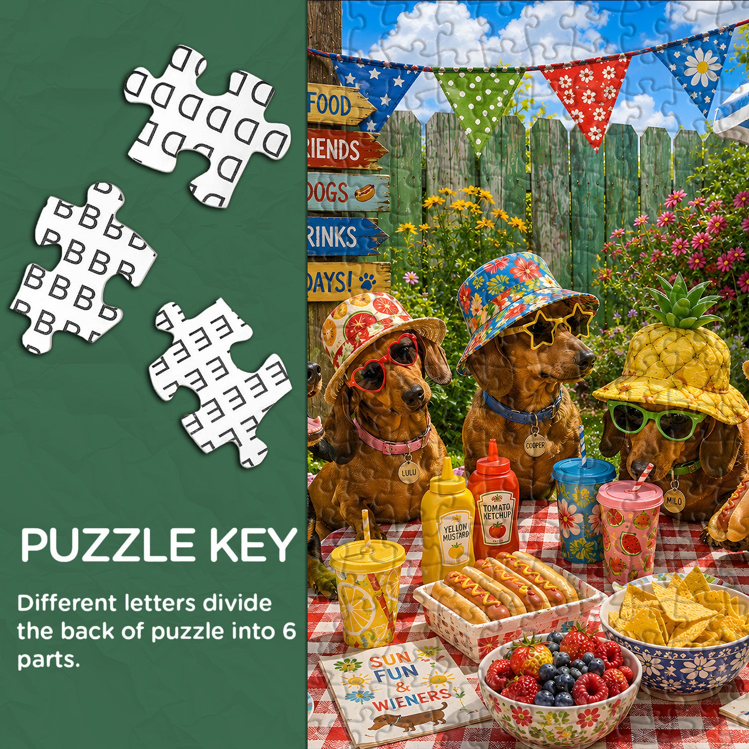 Dachshund Picnic Party Jigsaw Puzzle 1000 Pieces
