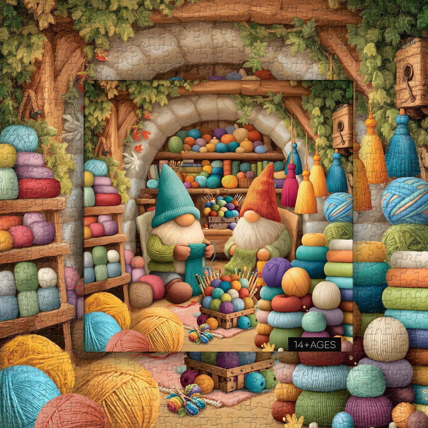 Knit Gnomes Jigsaw Puzzle 1000 Pieces
