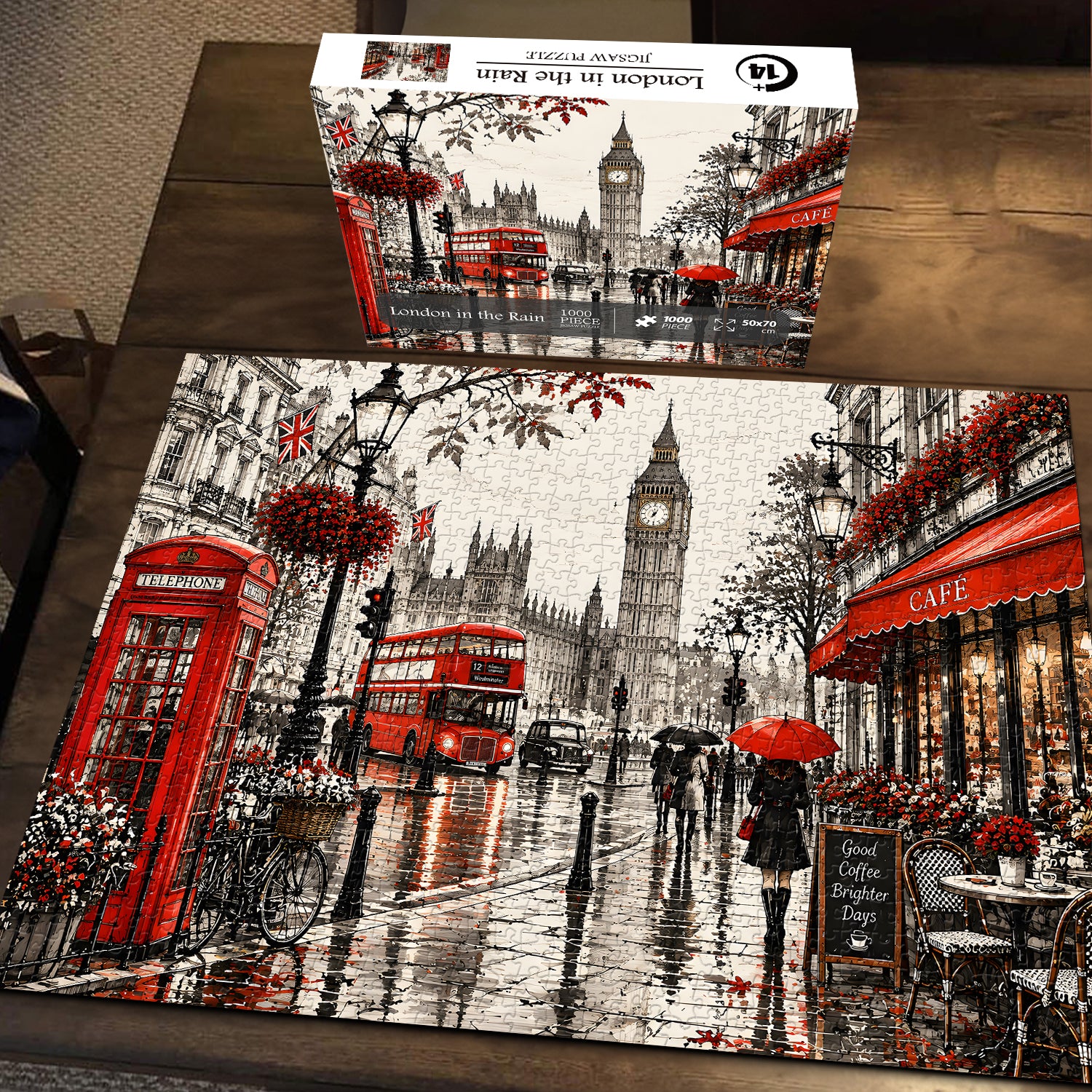 London in the Rain Jigsaw Puzzle 1000 Pieces