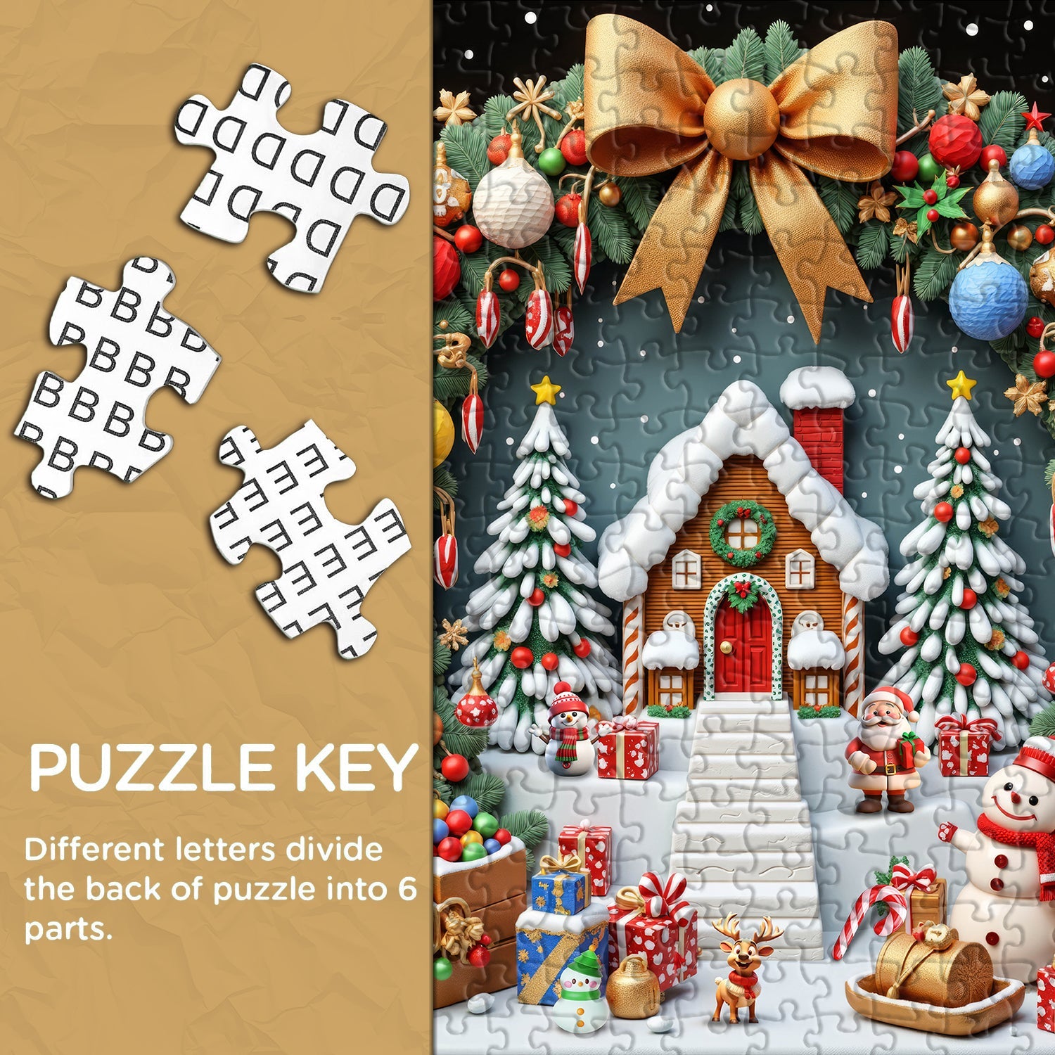 Gingerbread Christmas scene Jigsaw Puzzle 1000 Pieces