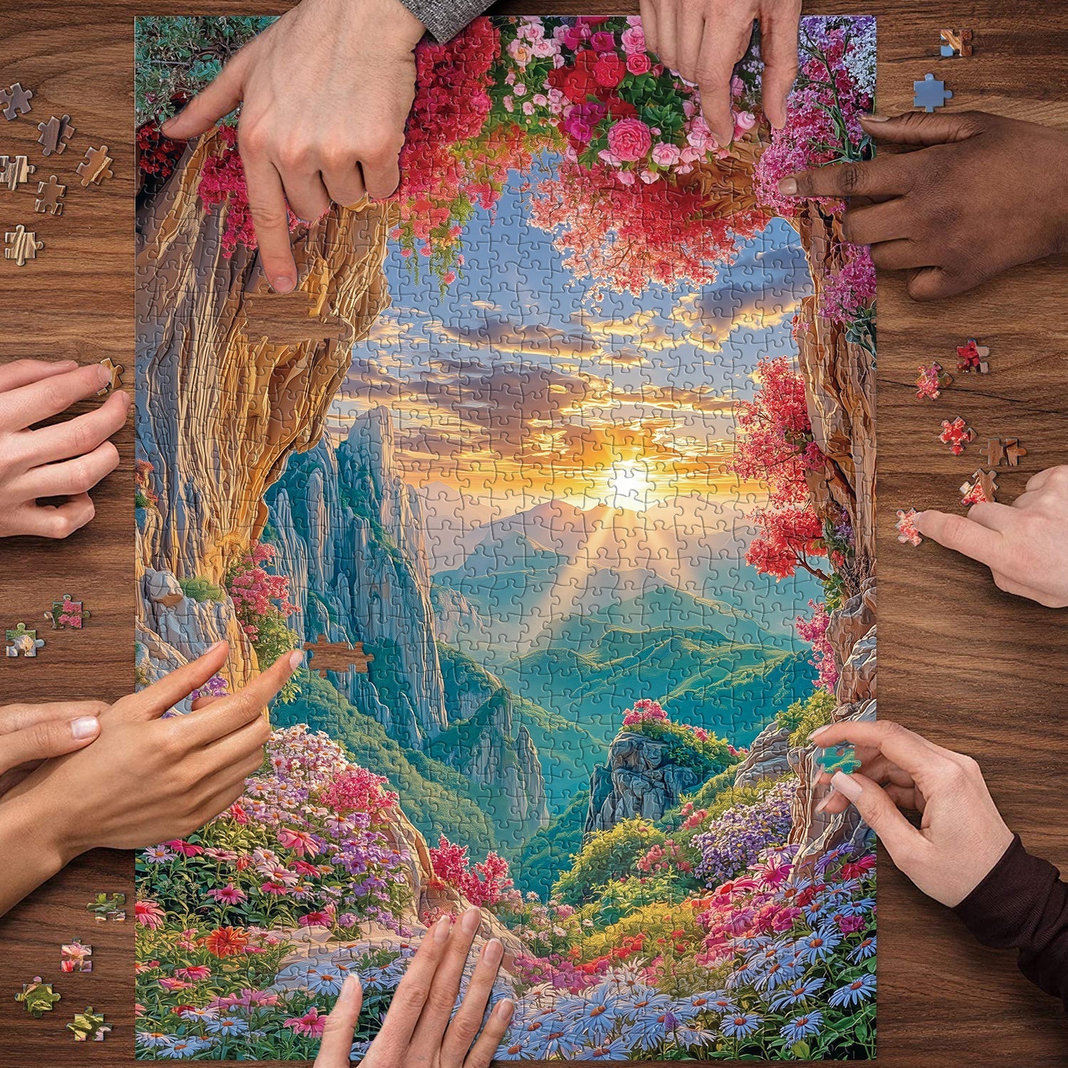 Flowers Cave Entrance Jigsaw Puzzle 1000 Pieces