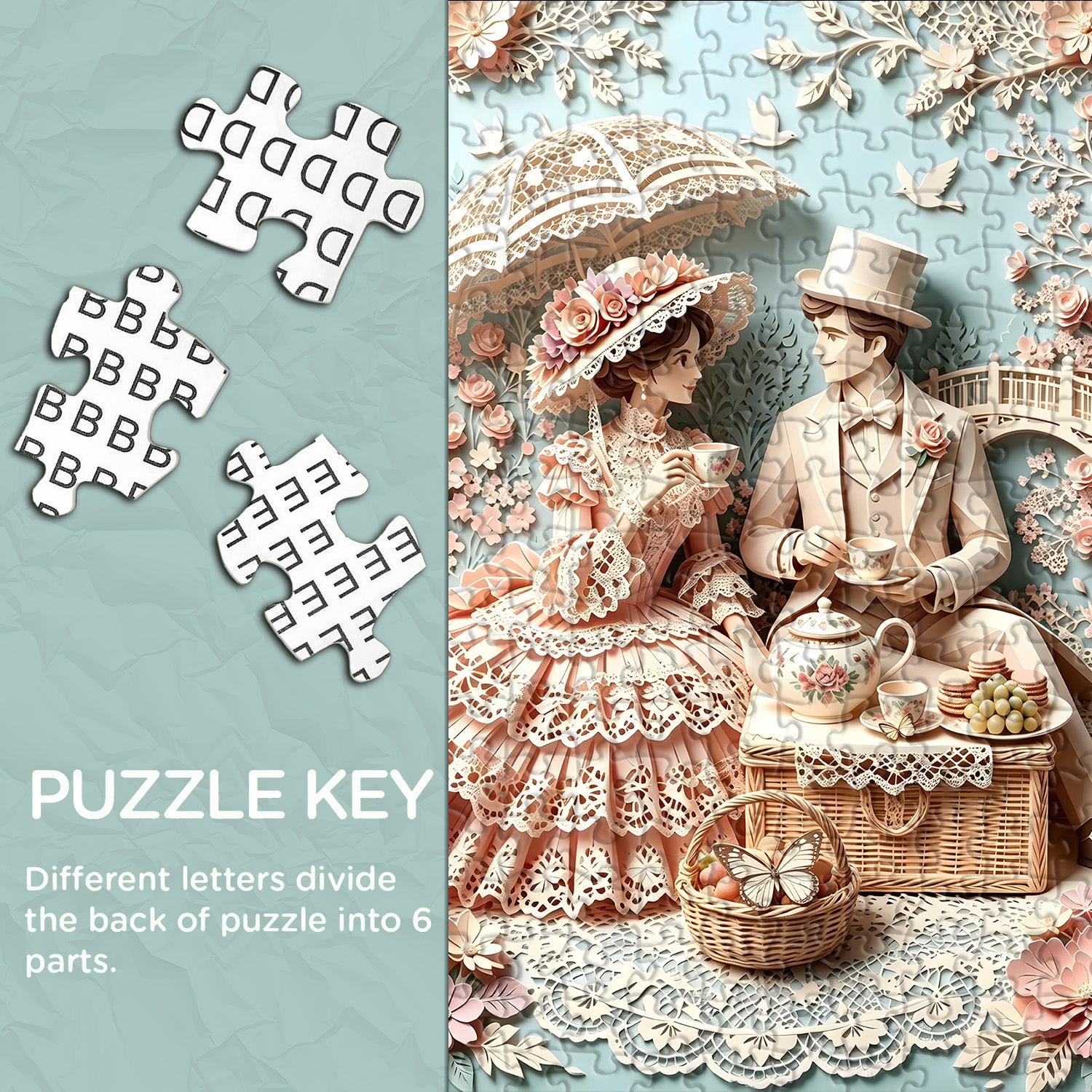 Paper Lace Tea Date Jigsaw Puzzle 1000 Pieces