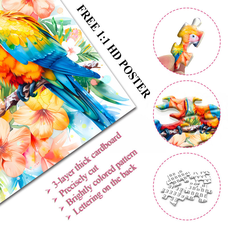 Watercolour Parrots Jigsaw Puzzle 1000 Pieces