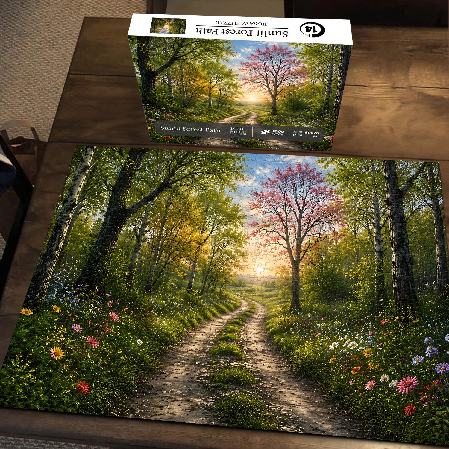 Sunlit Forest Path Puzzle 1000 Teile