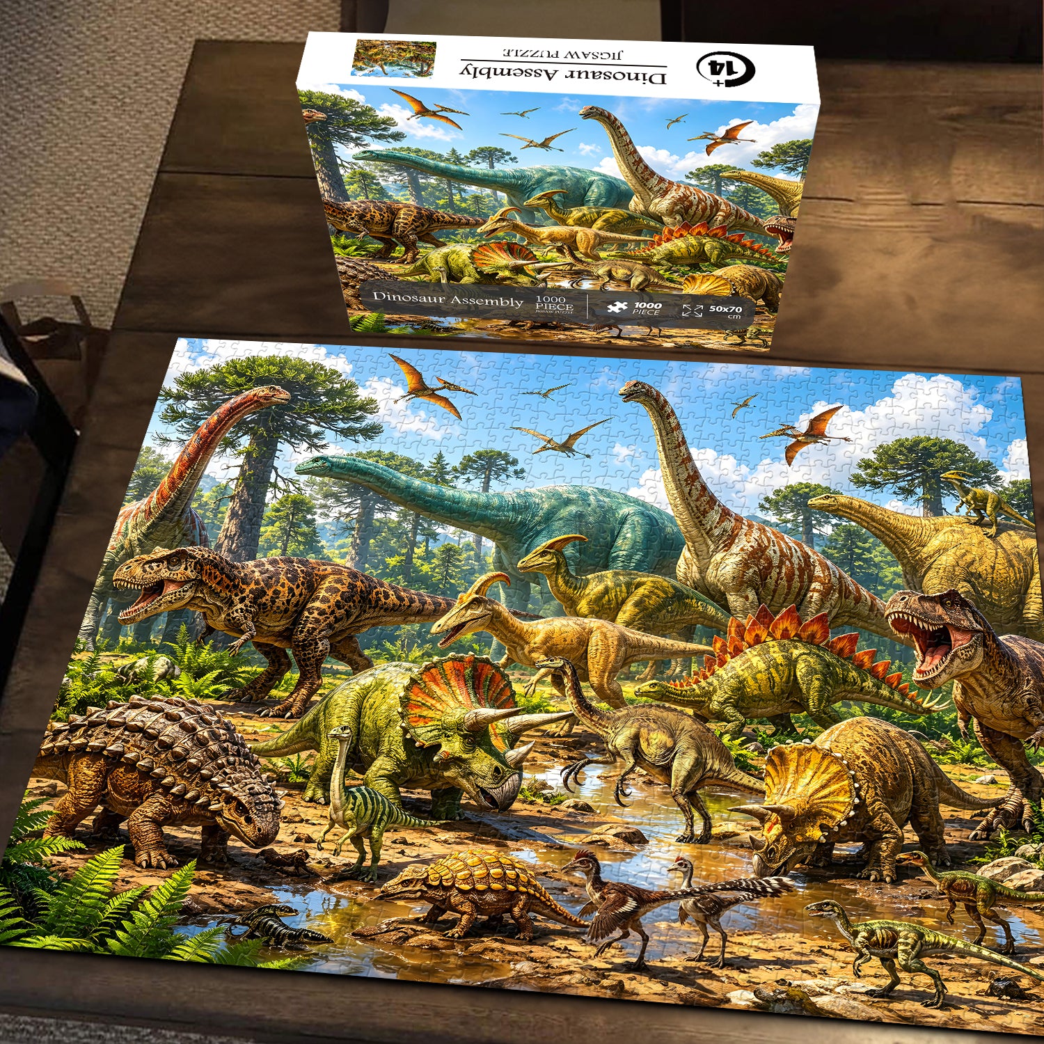 Dinosaur Assembly Jigsaw Puzzle 1000 Pieces