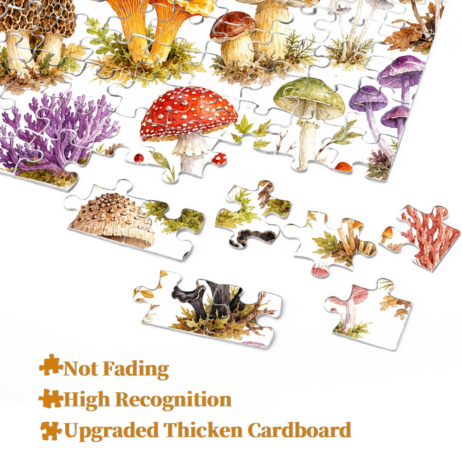Watercolor Mushrooms Jigsaw Puzzle 1000 Pieces