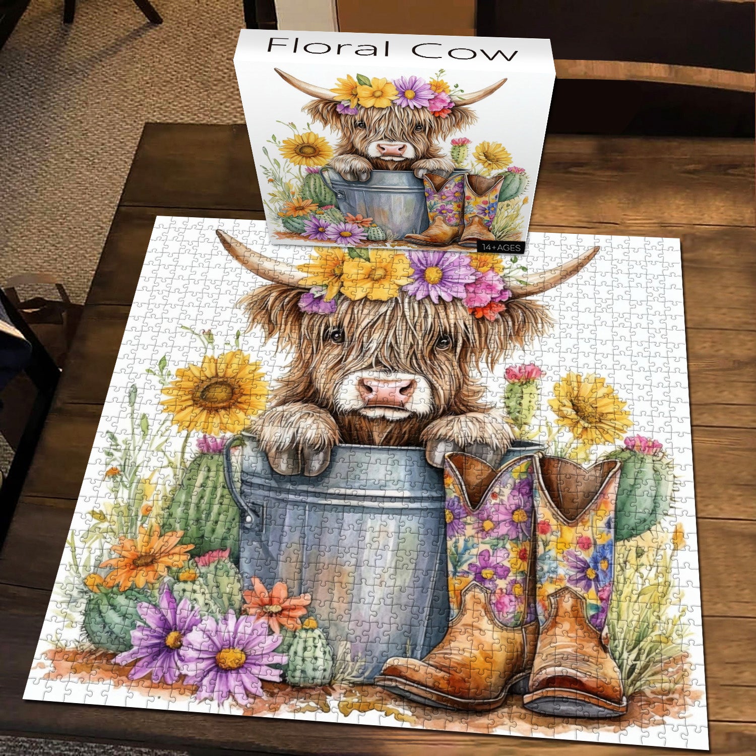 Floral Cow Jigsaw Puzzle 1000 Pieces