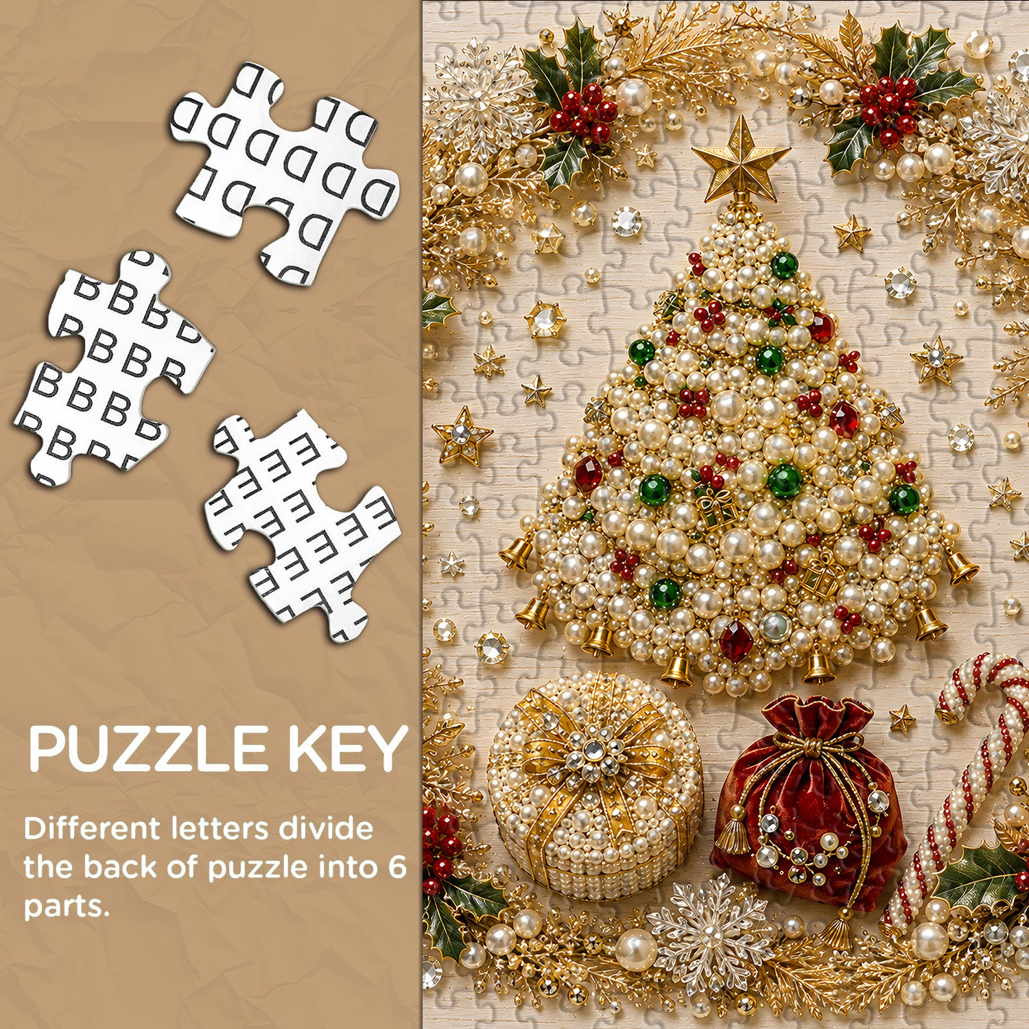 Pearl Christmas Wreath Jigsaw Puzzle 1000 Pieces