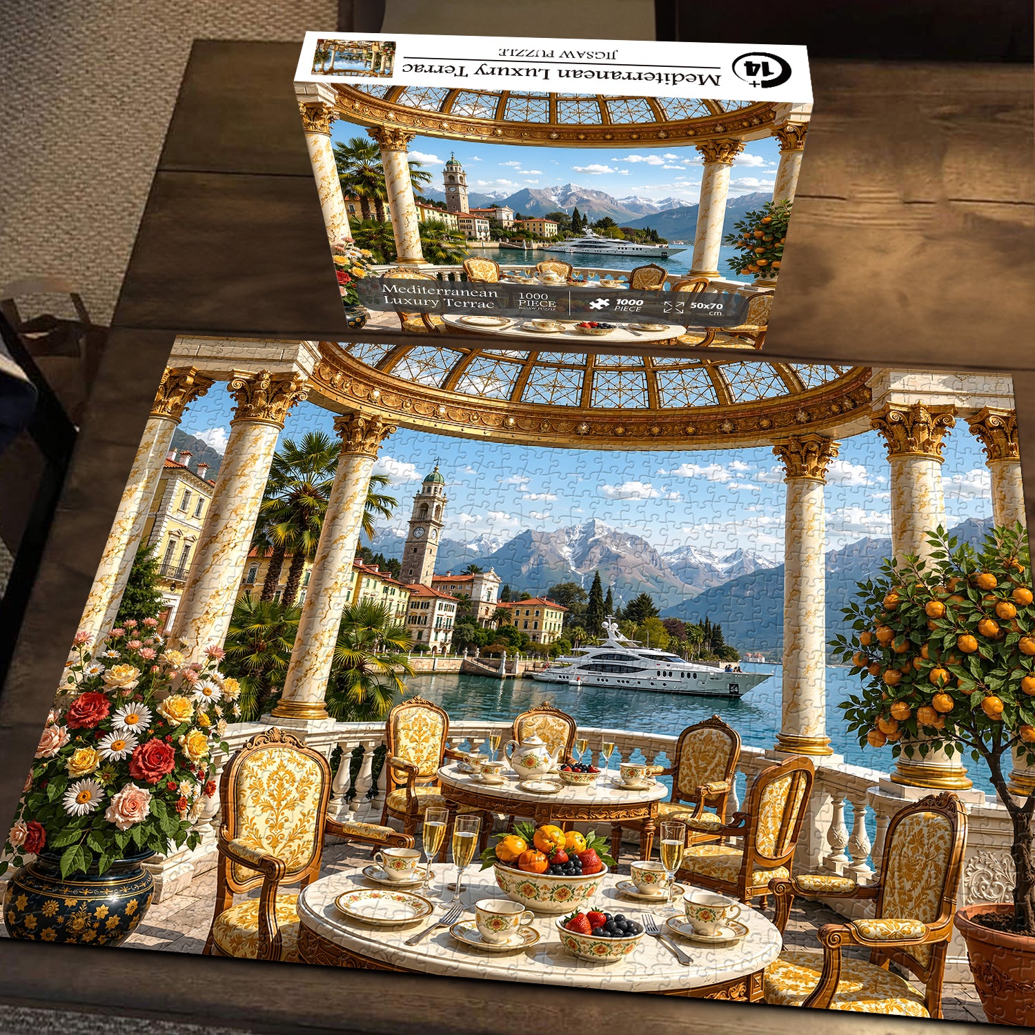 Puzzle con terrazza di lusso mediterranea, 1000 pezzi
