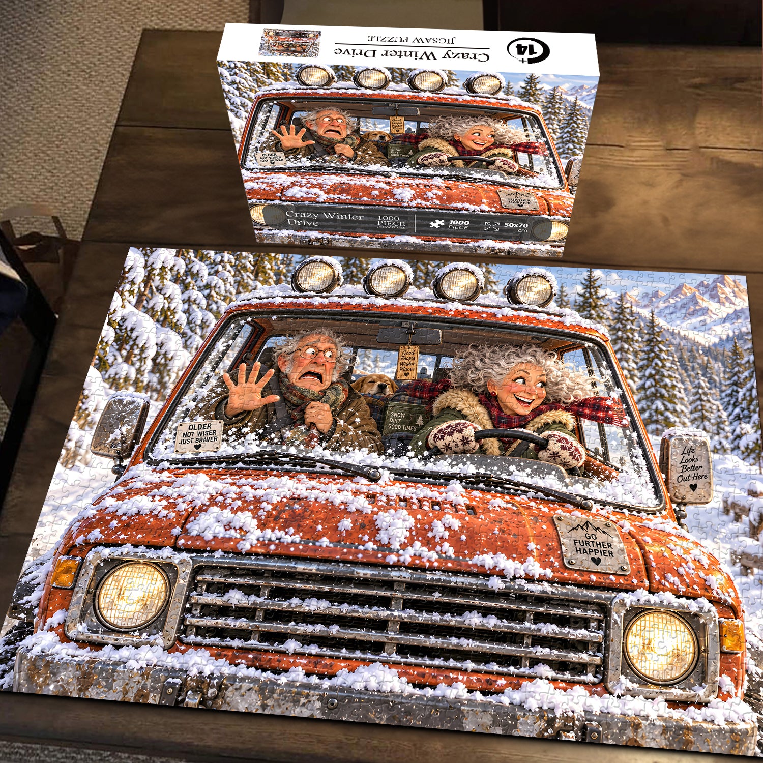 Crazy Winter Drive Jigsaw Puzzle 1000 Pieces