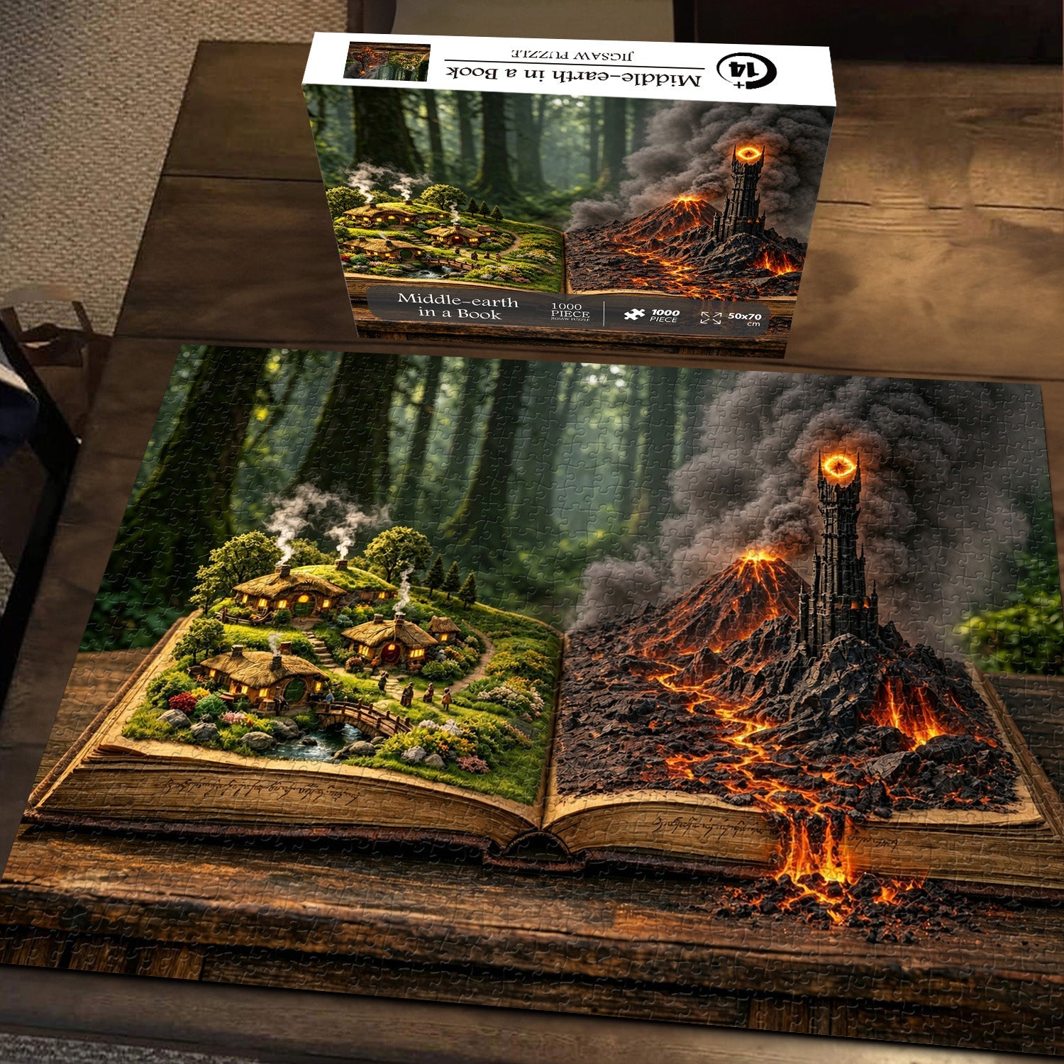 Mittelerde in einem Buch Puzzle 1000 Teile