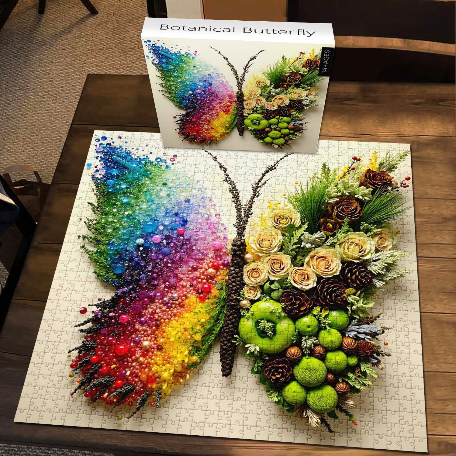 Puzzle con farfalla botanica da 1000 pezzi