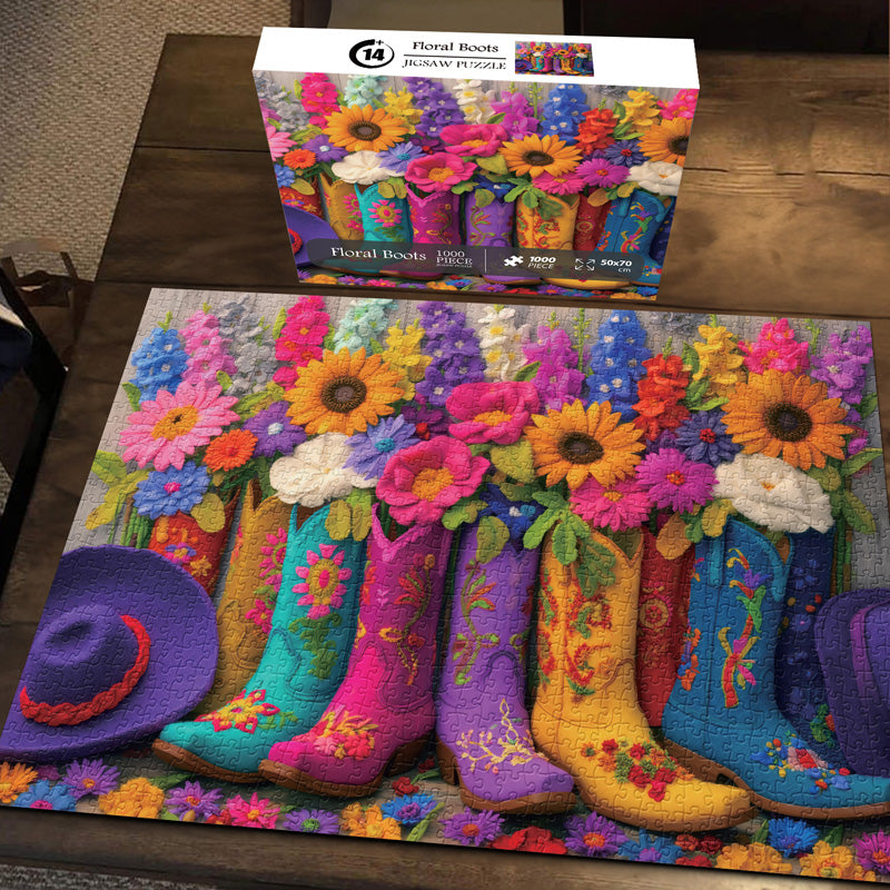 Botas florales rompecabezas rompecabezas 1000 piezas