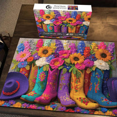 Botas florales rompecabezas rompecabezas 1000 piezas