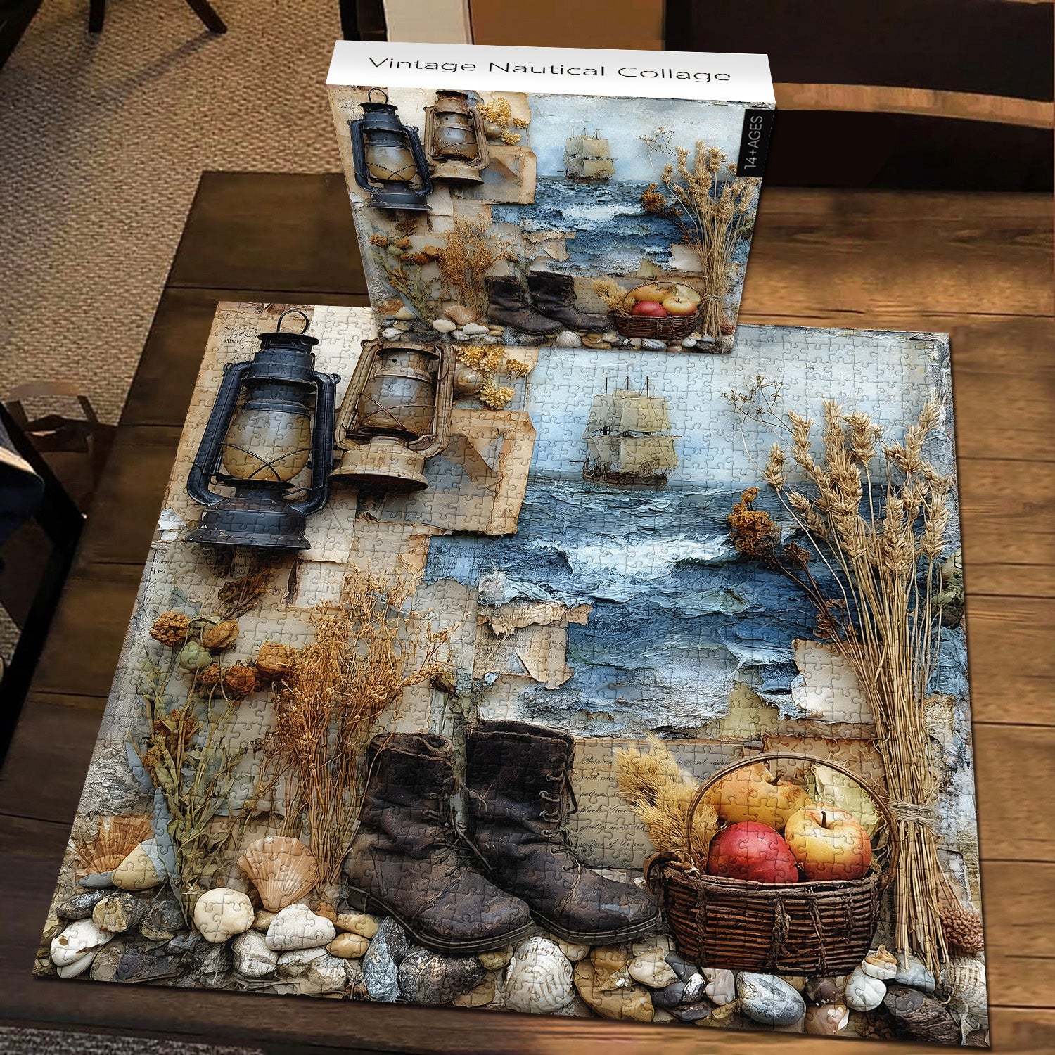 Puzzle Collage Nautique Vintage 1000 Pièces