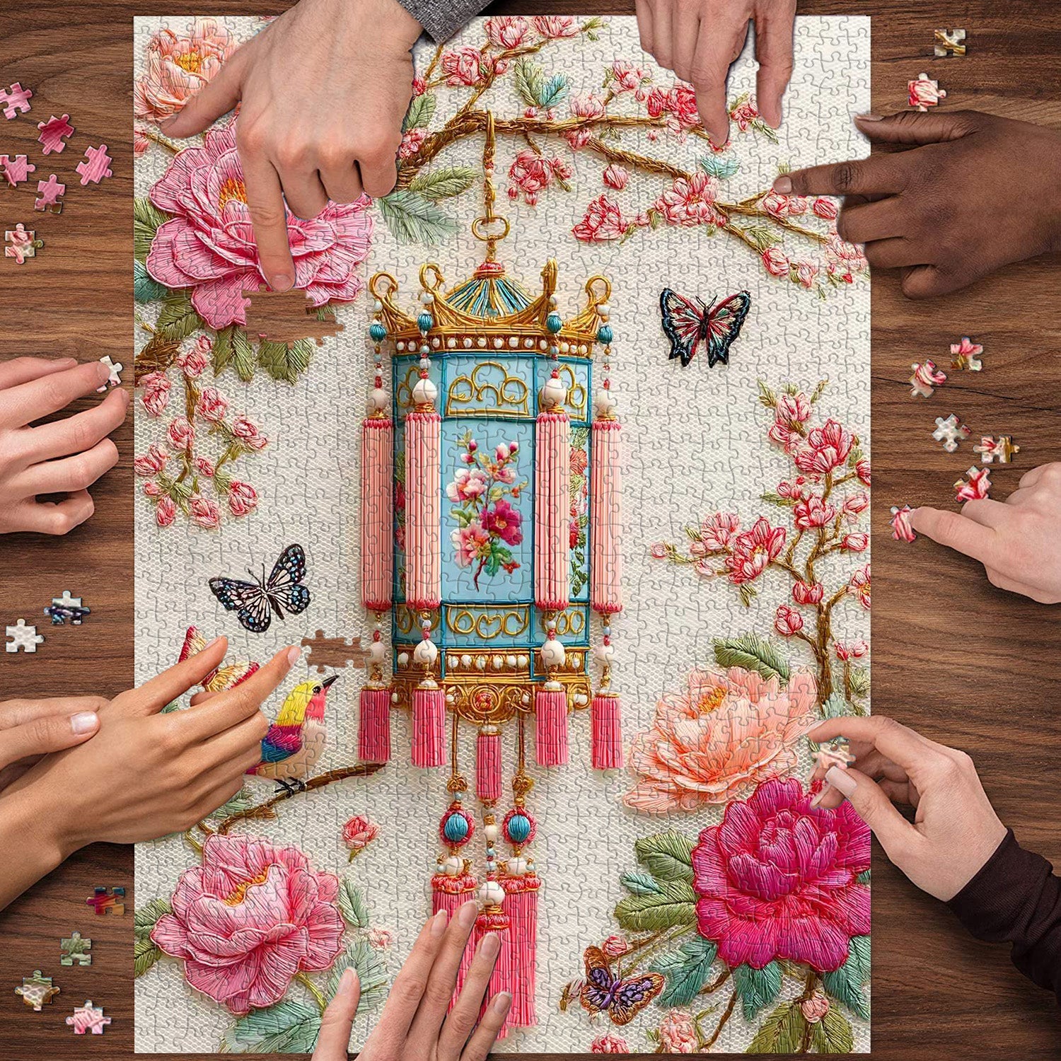 Puzzle con lanterna ricamata, 1000 pezzi