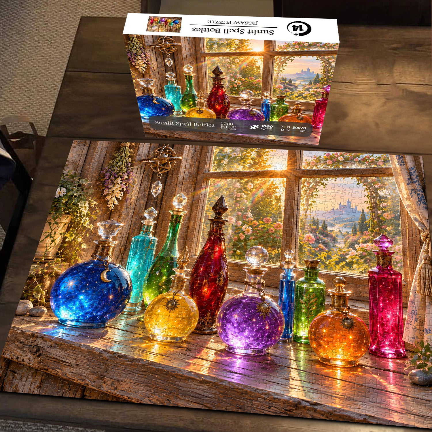 Sunlit Spell Bottles Jigsaw Puzzle 1000 Pieces