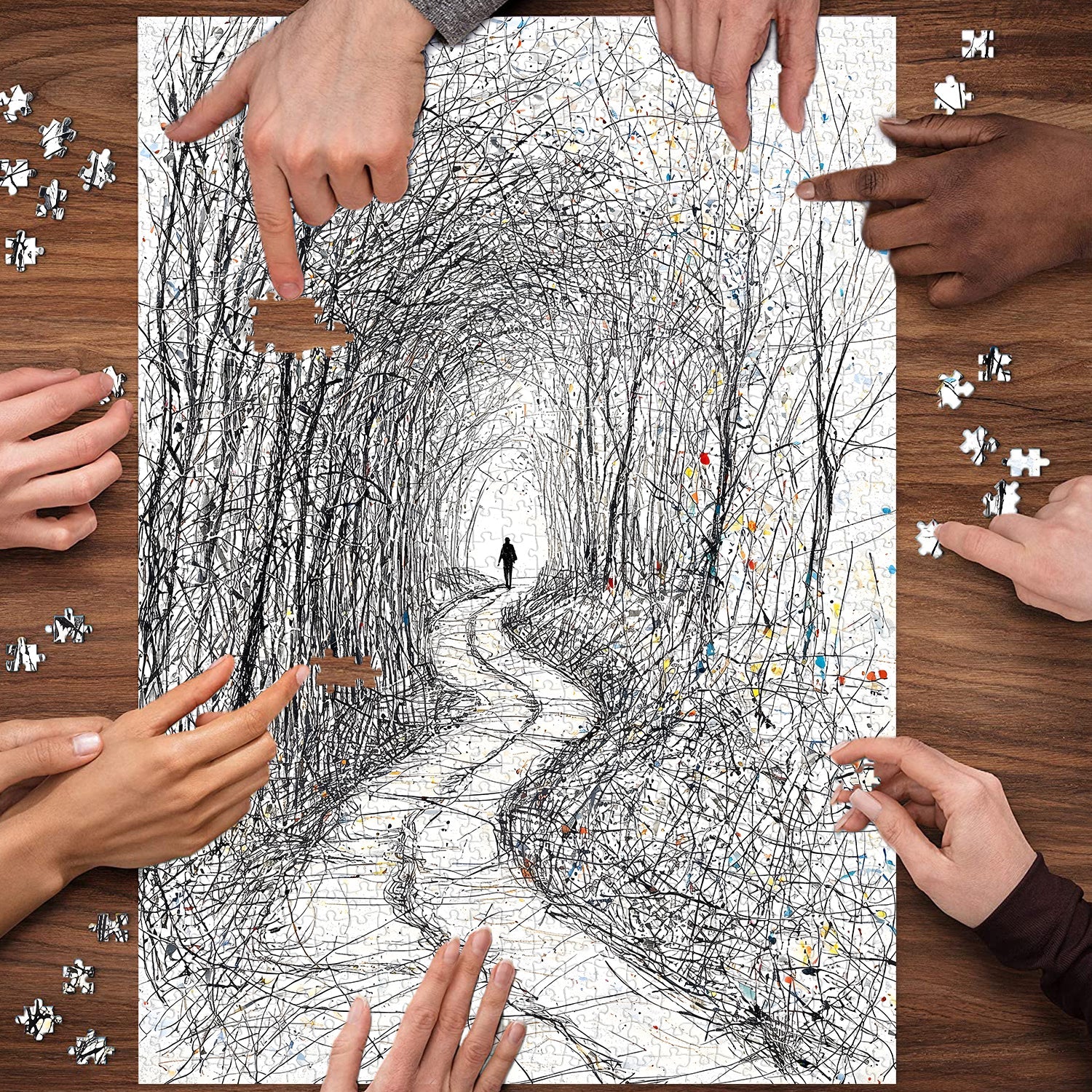 Line Art Lone Walker Jigsaw Puzzle 1000 Pieces