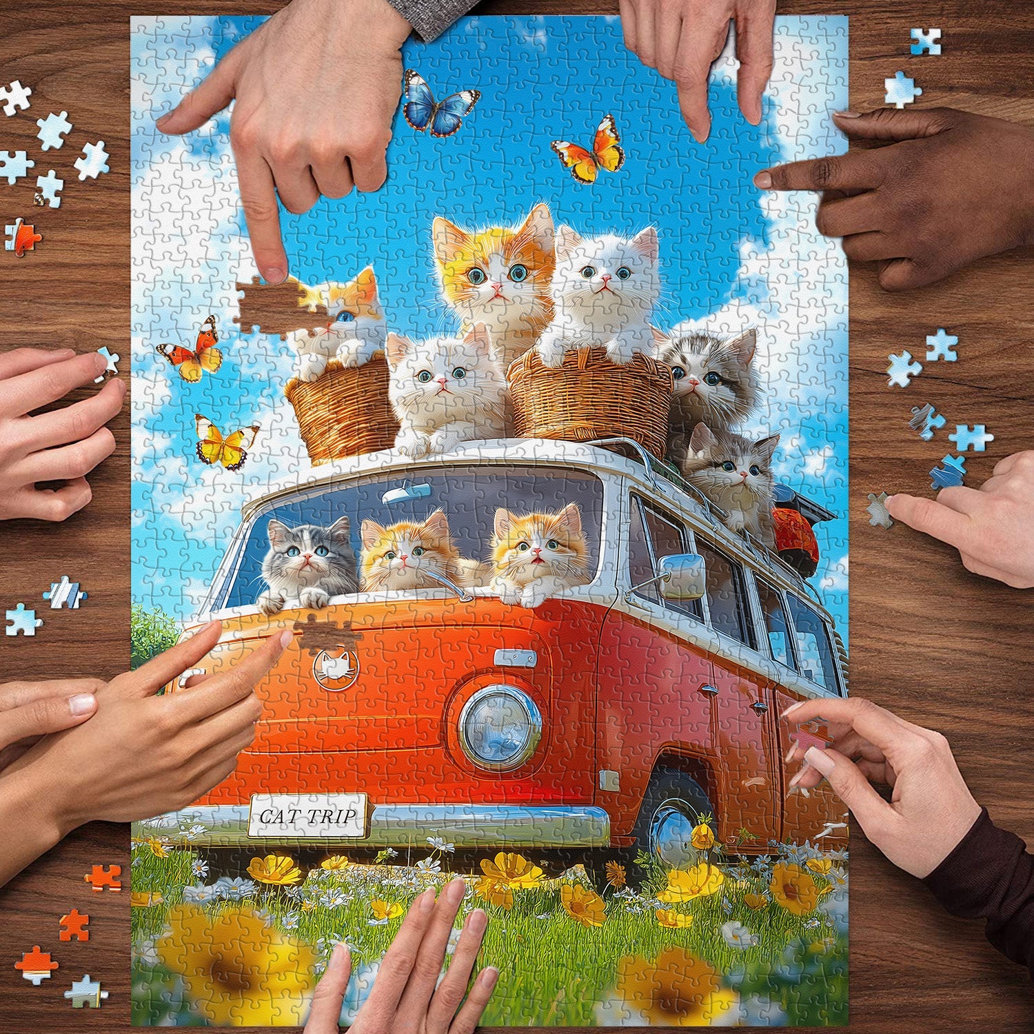Sunny Cat Ride Jigsaw Puzzle 1000 Pieces