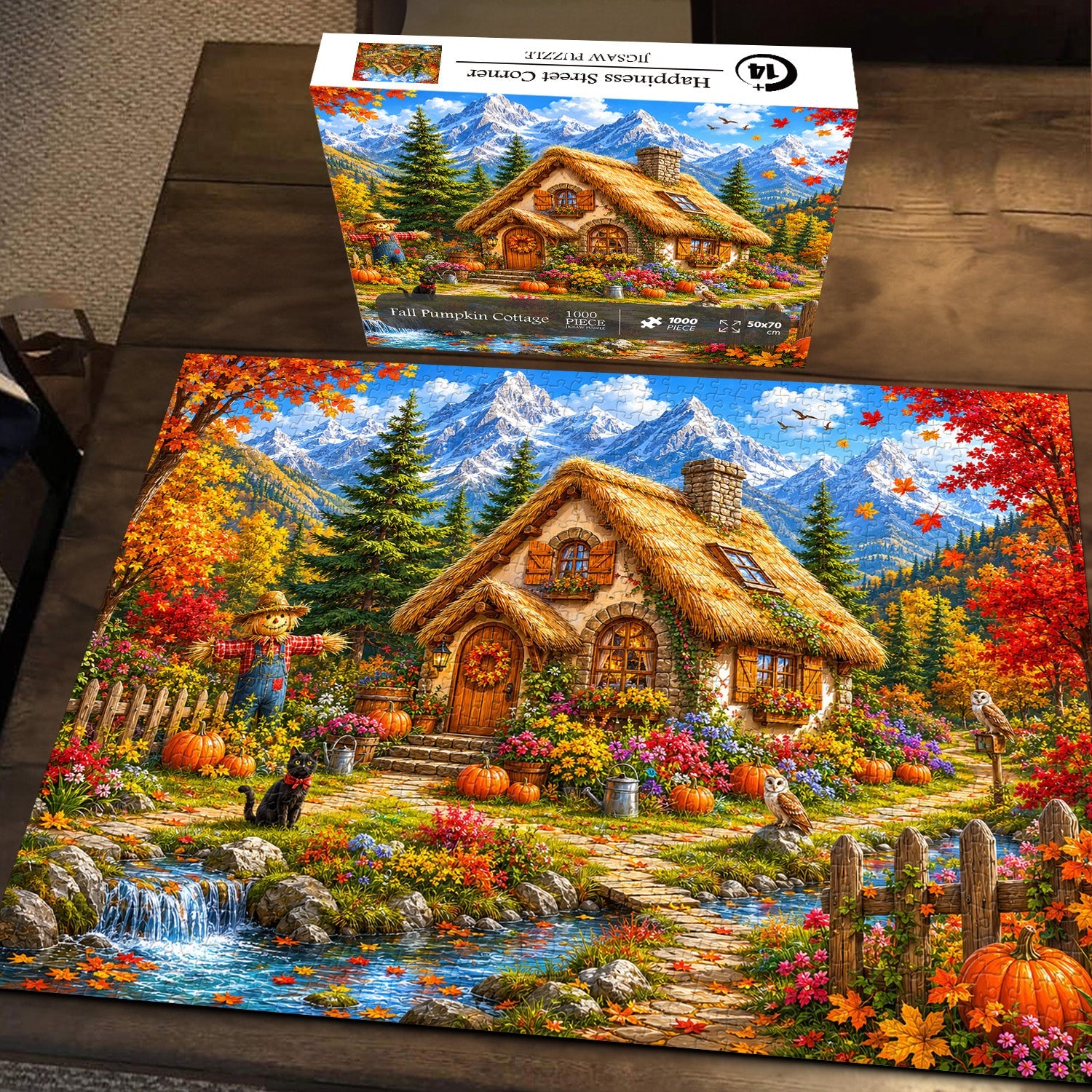 Herbst-Kürbis-Cottage-Puzzle, 1000 Teile