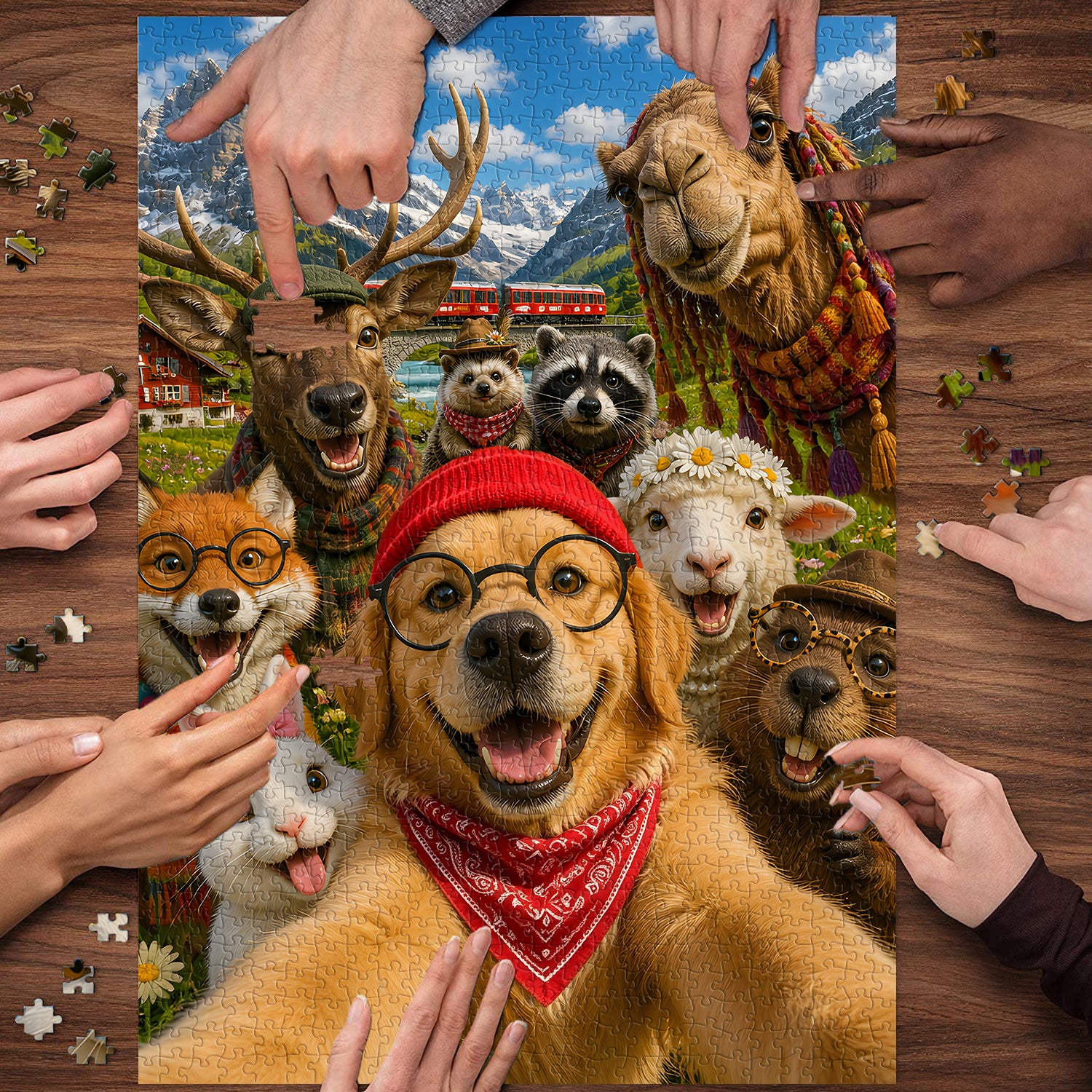 Mountain Buddies Selfie Jigsaw Puzzle 1000 Pieces