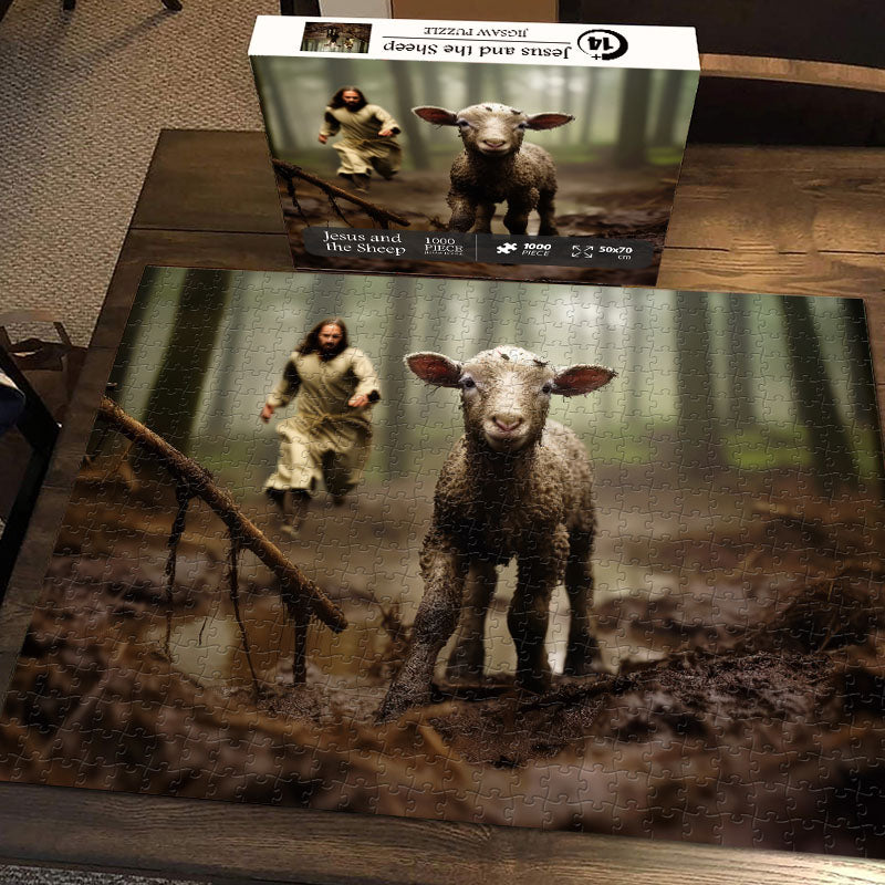 Jesus and the Sheep Jigsaw Puzzle 1000 Pieces